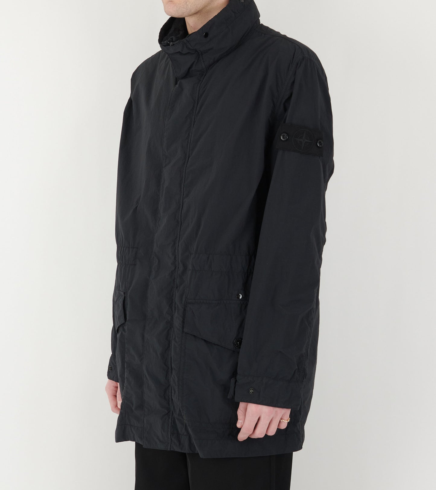 Ghost Nylon Smerigliato Coat Black