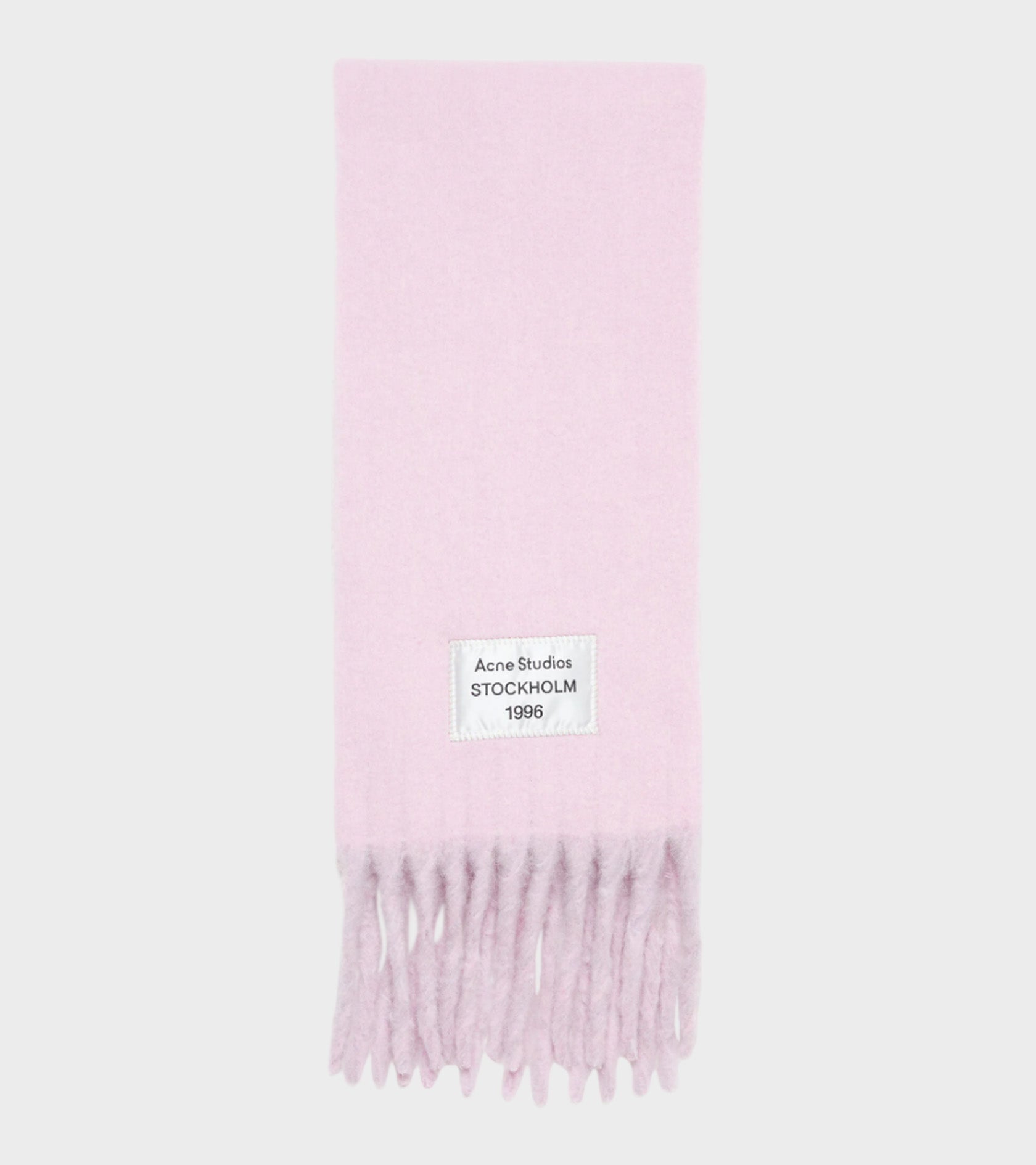 Acne Studios Fringed Scarf Logo Label Pink/Lilac