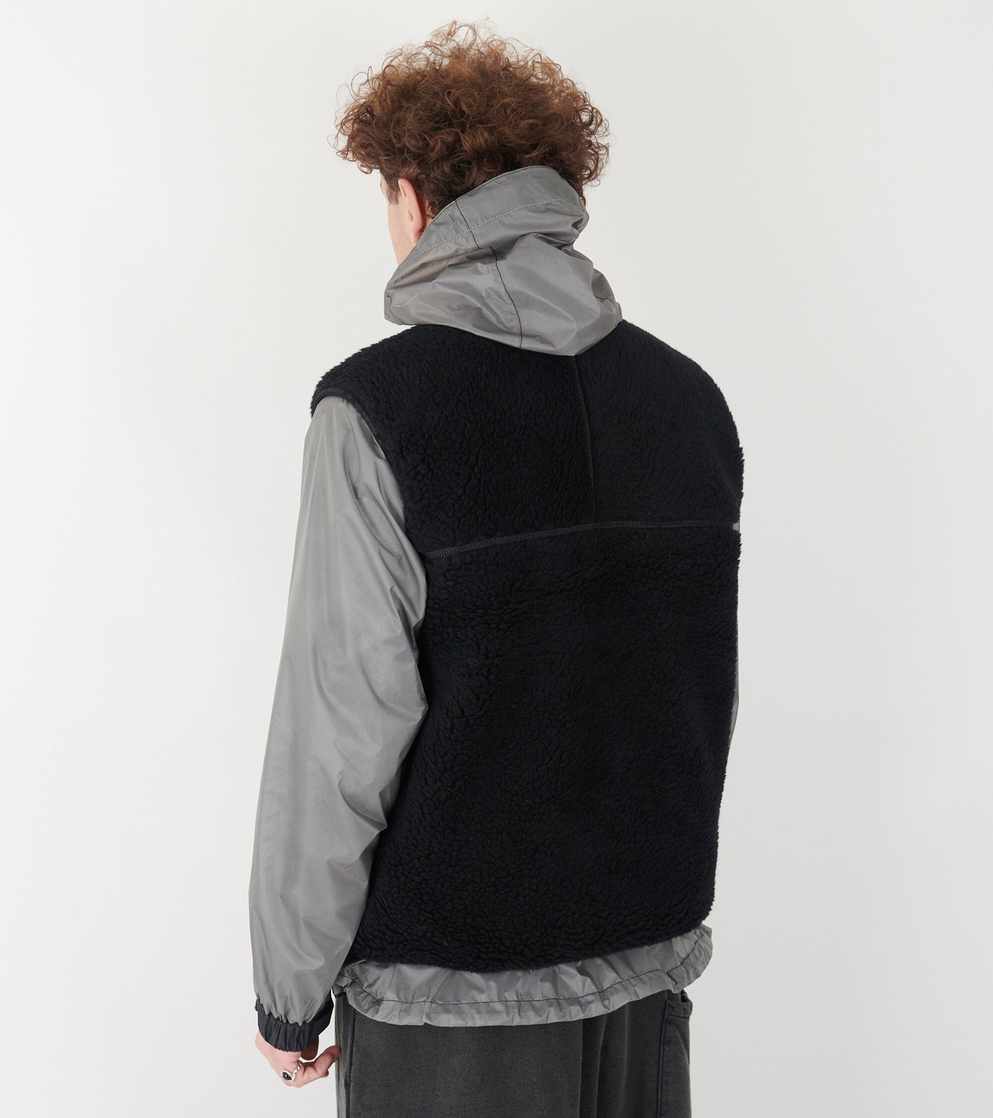 Wool Boa Vest Black
