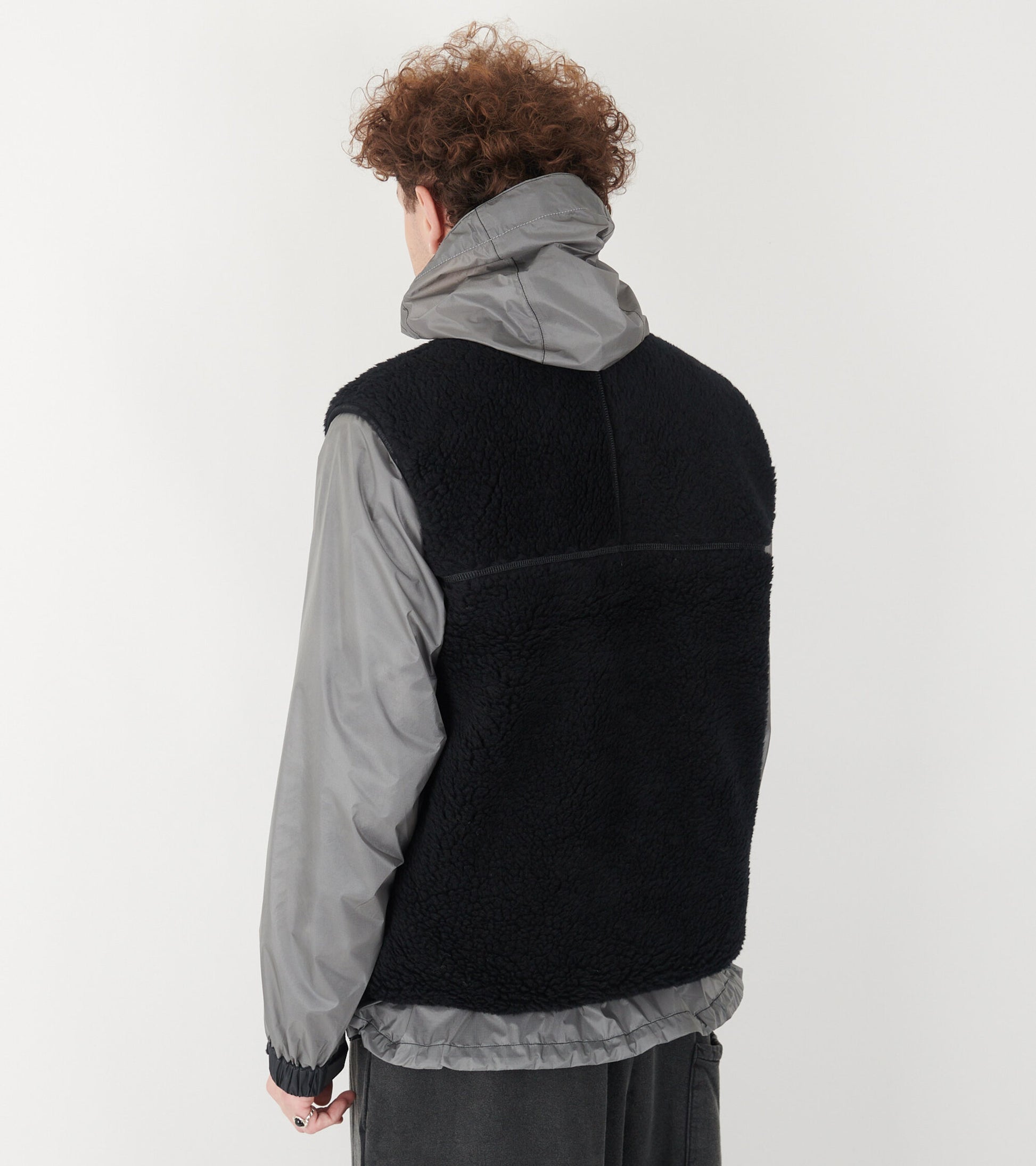 Wool Boa Vest Black