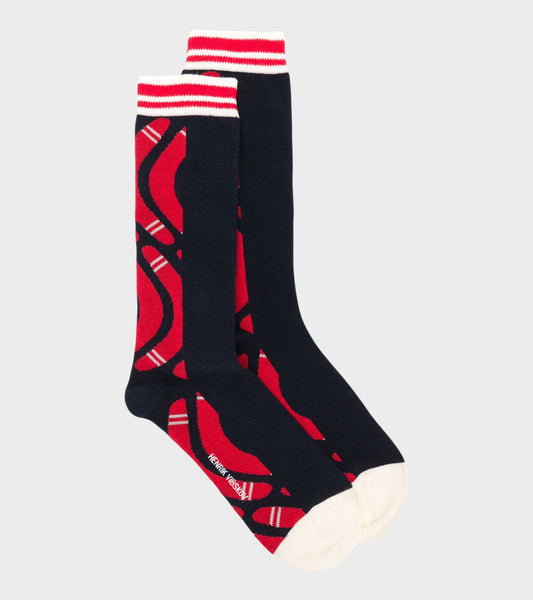Boomerang Back Socks Pepper