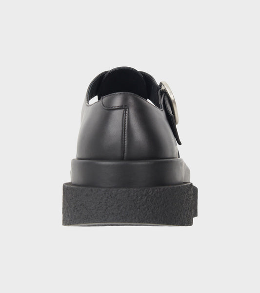 Semi-Shiny Calf Leather Sandal Black