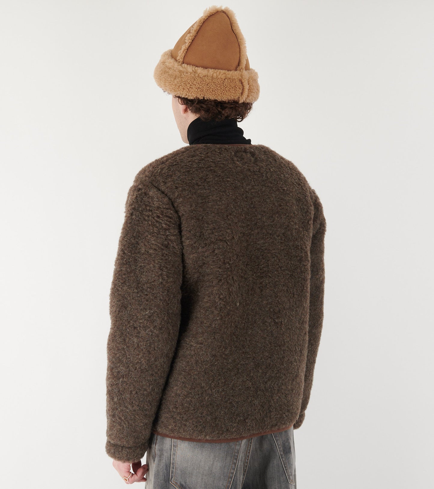 Zip Cardigan Mid Brown