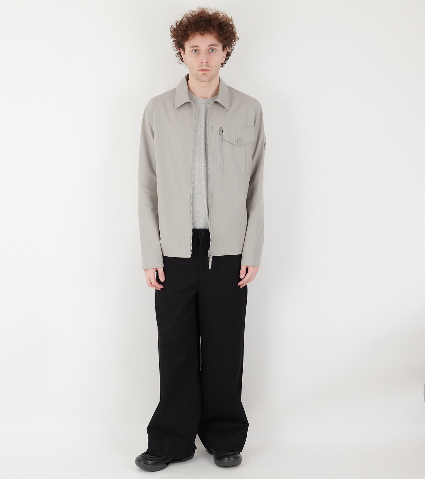 Ghost Cotton Zip Overshirt Grey