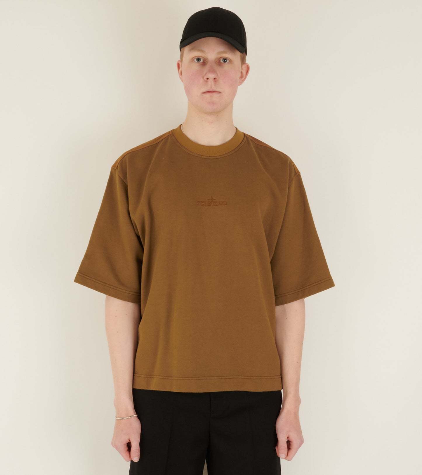 Nylon Back S/S Sweatshirt Cinnamon Brown