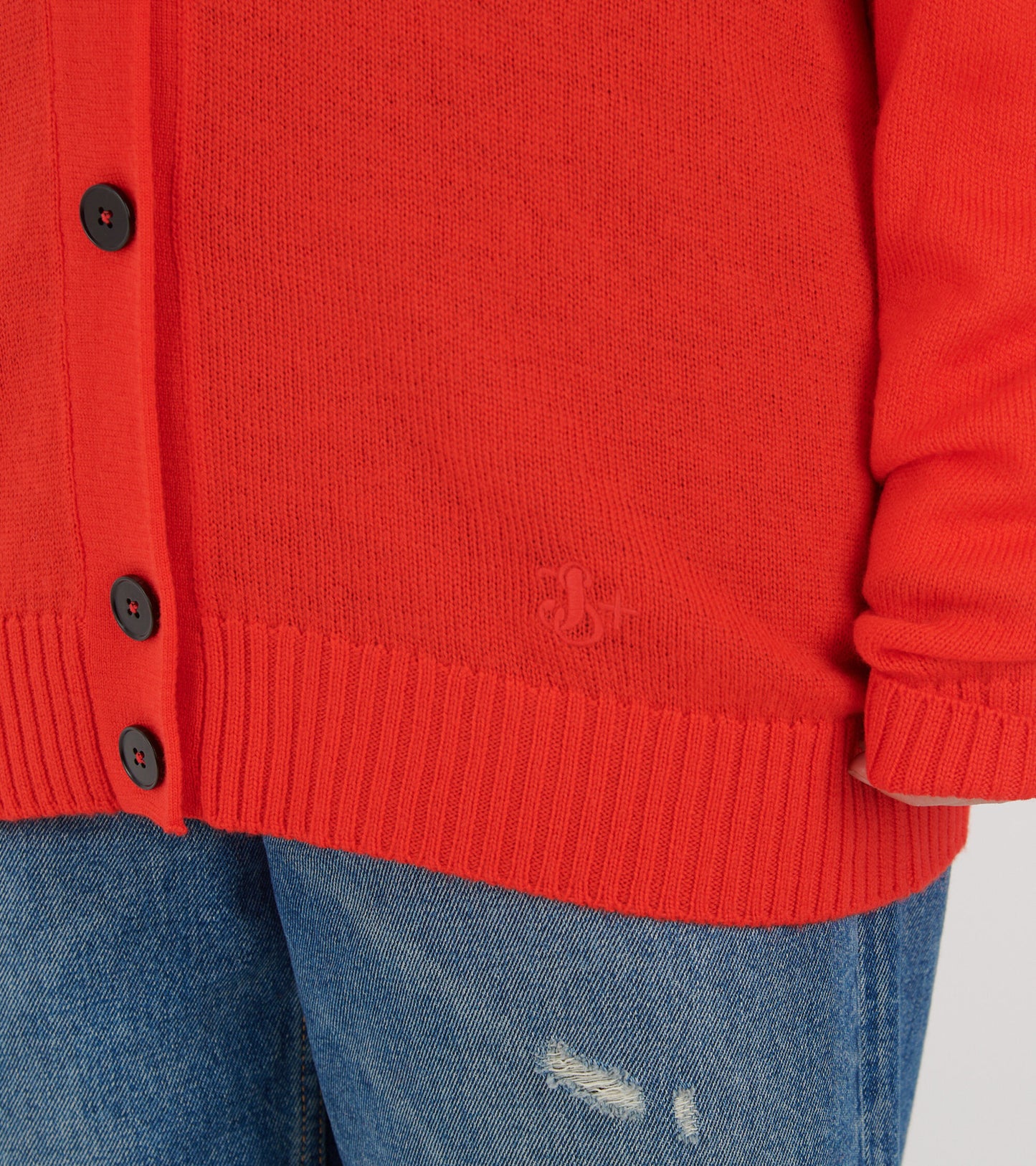 Wool Cardigan Bright Red