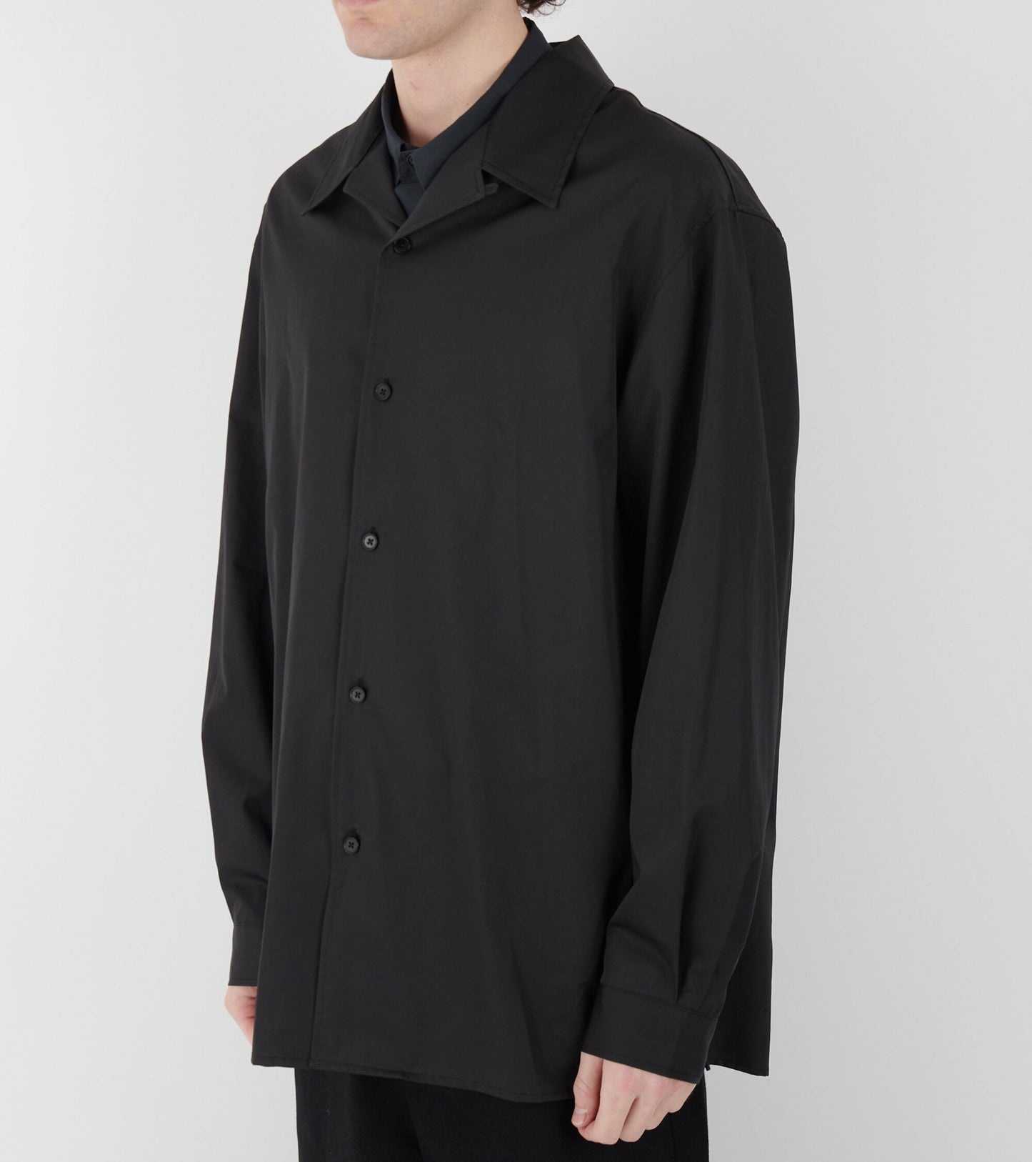 Open Collar Shirt Black