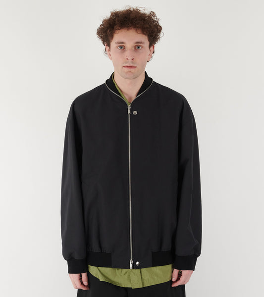 Lightweight Cotton Bomber Jacket Black
