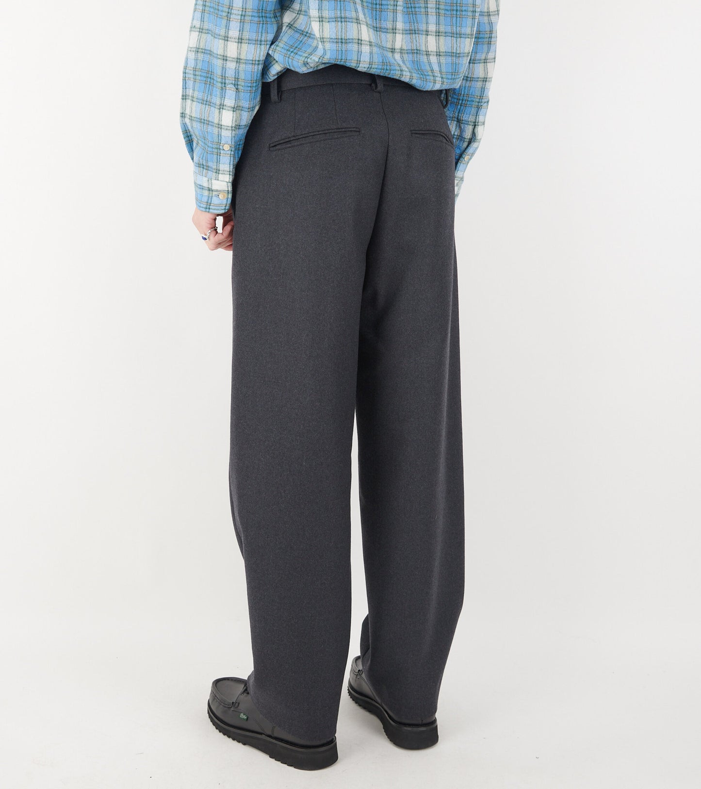 Light Melton Slacks Top Charcoal