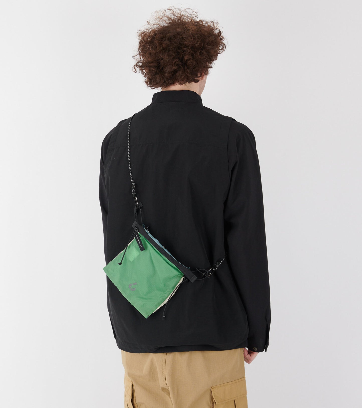 Nylon Sacoche Bag Off-white/Green