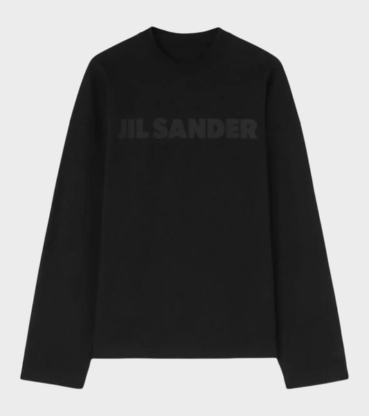L/S Cotton Jersey Logo T-shirt Black