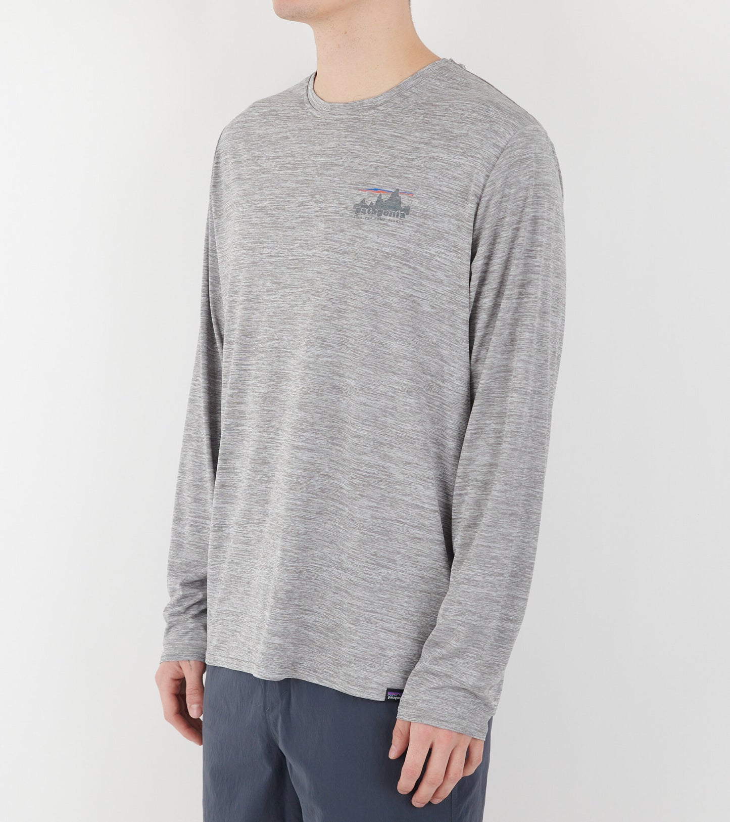 M's L/S Cap Cool Daily Graphic Shirt Skyline Feather Grey