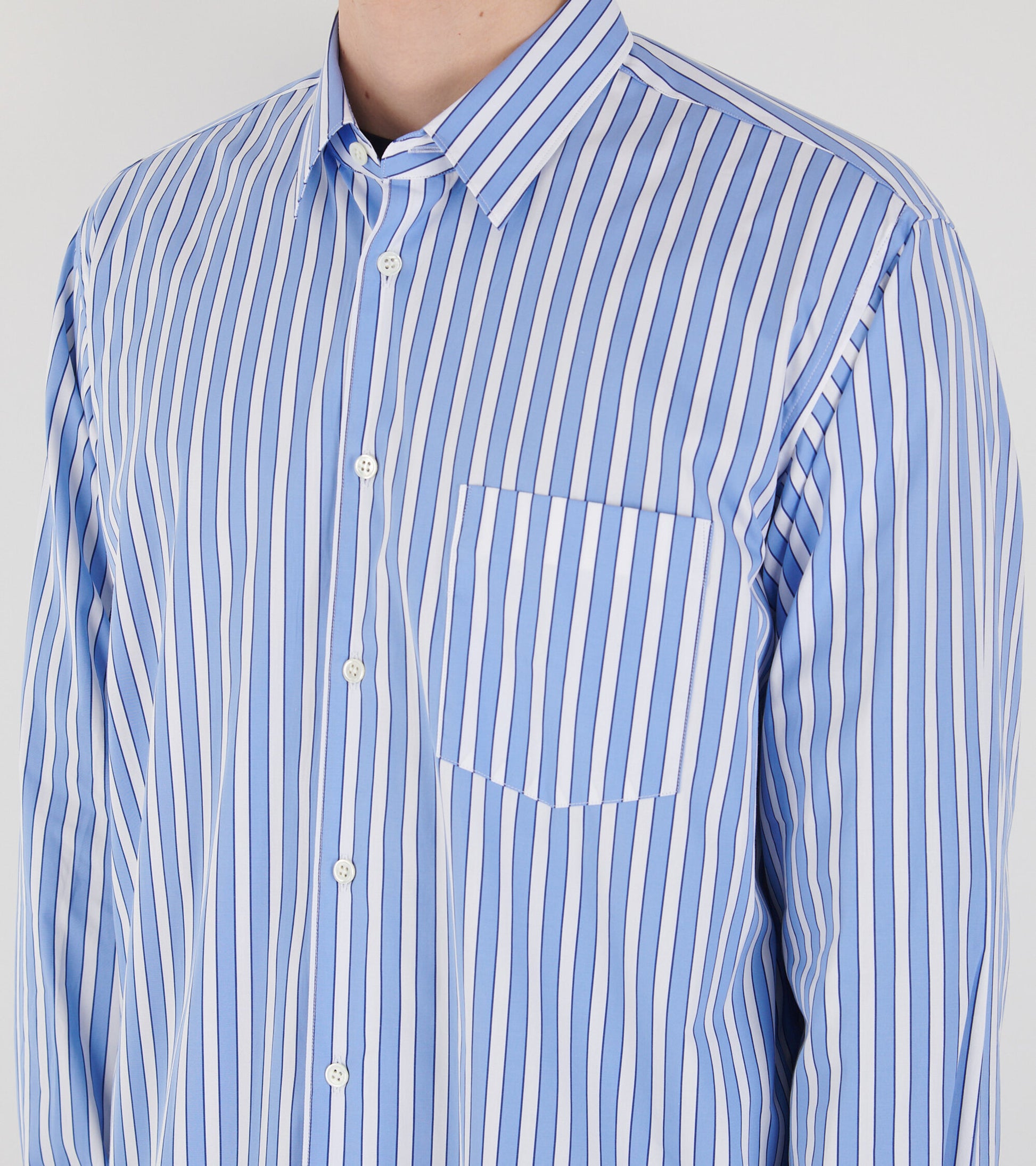 Mens Shirt Woven Blue/White