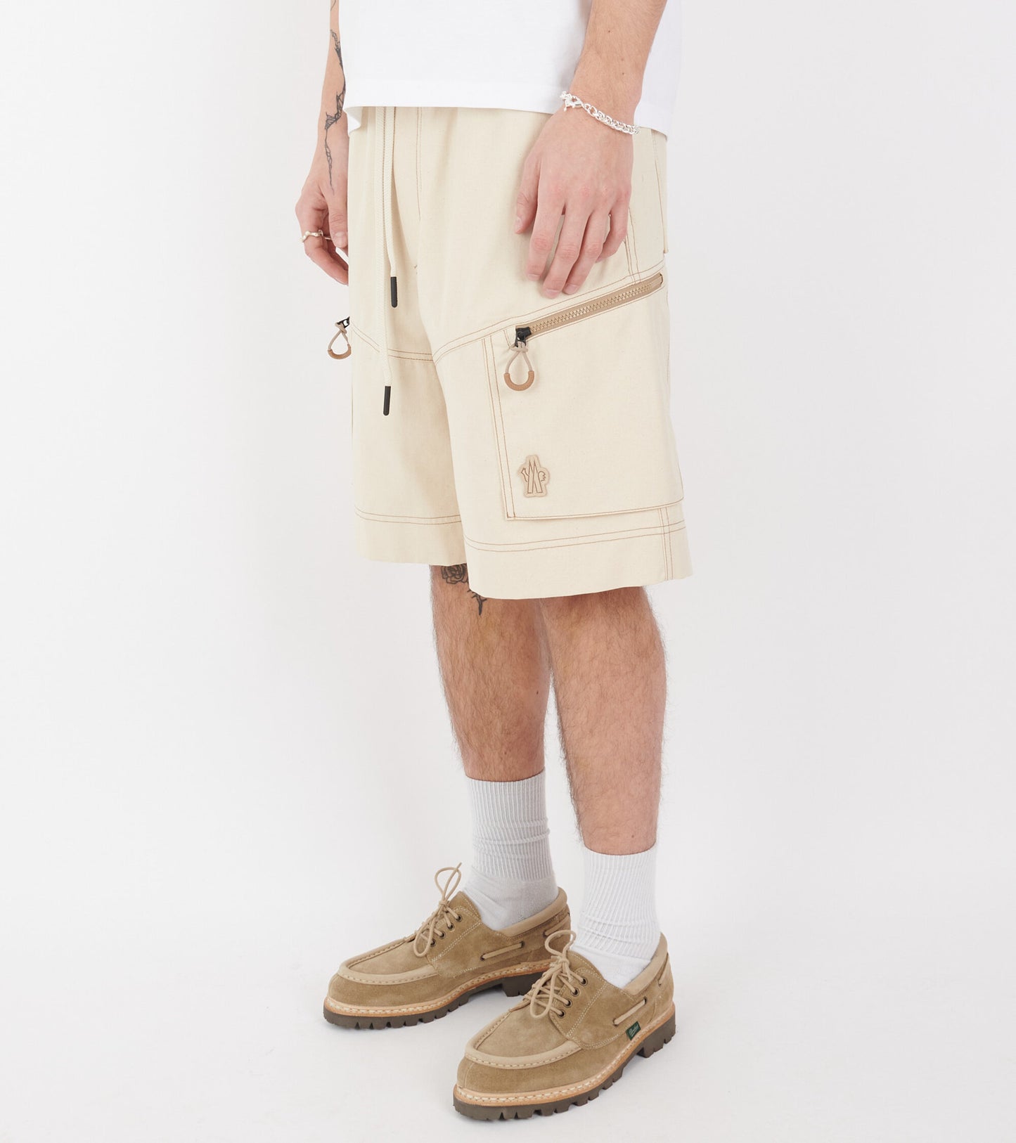 Cotton Drill Cargo Shorts Light Beige