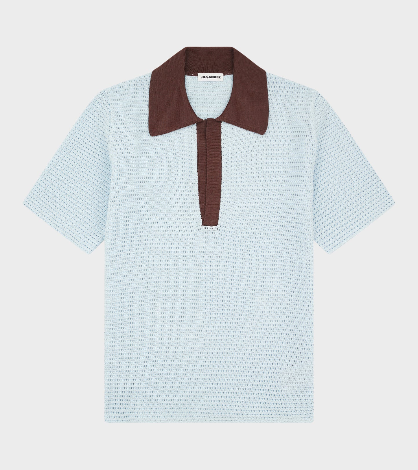 Knit Polo T-shirt Sky Blue/Earth Brown