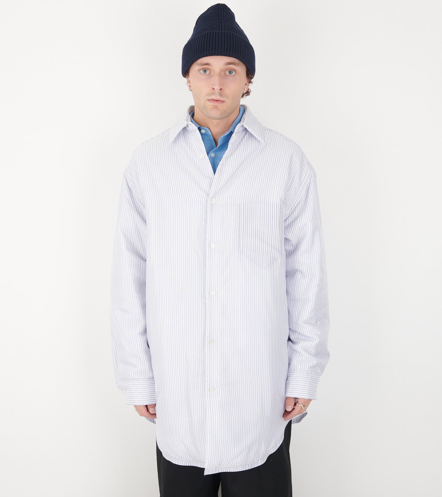 Padded Striped Shirt White/Blue