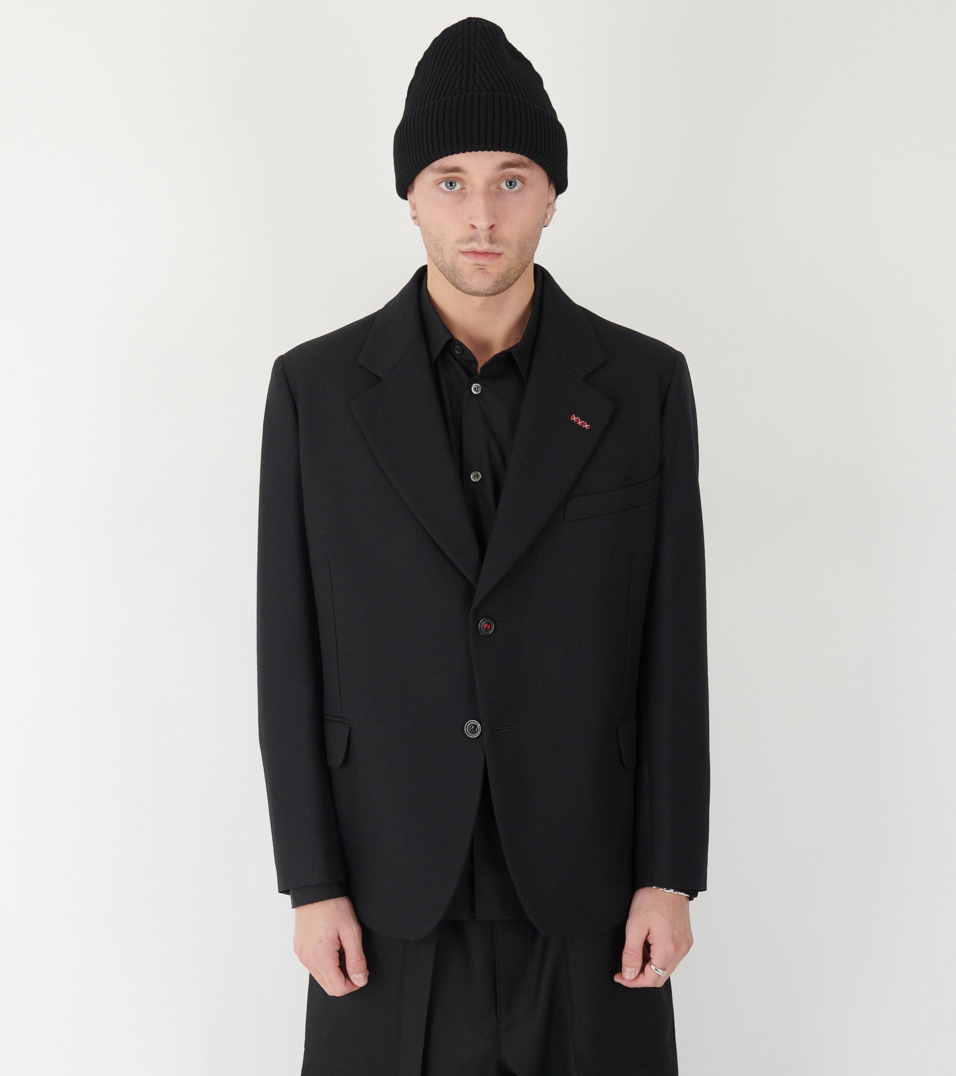 Herringbone Wool Jacket Black