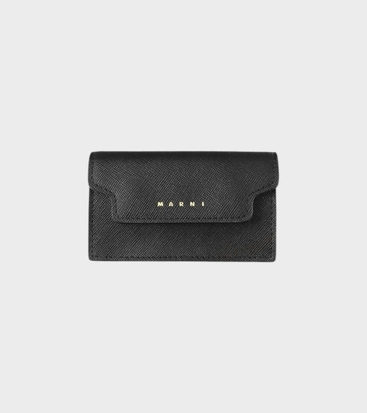 Logo Wallet Saffiano Black
