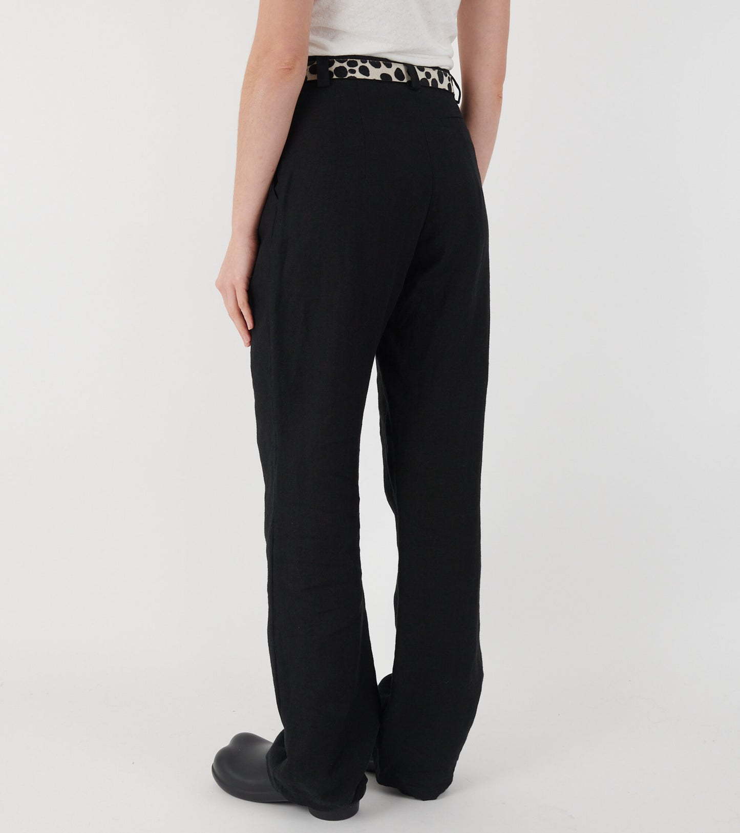 Linen Box Pants Black