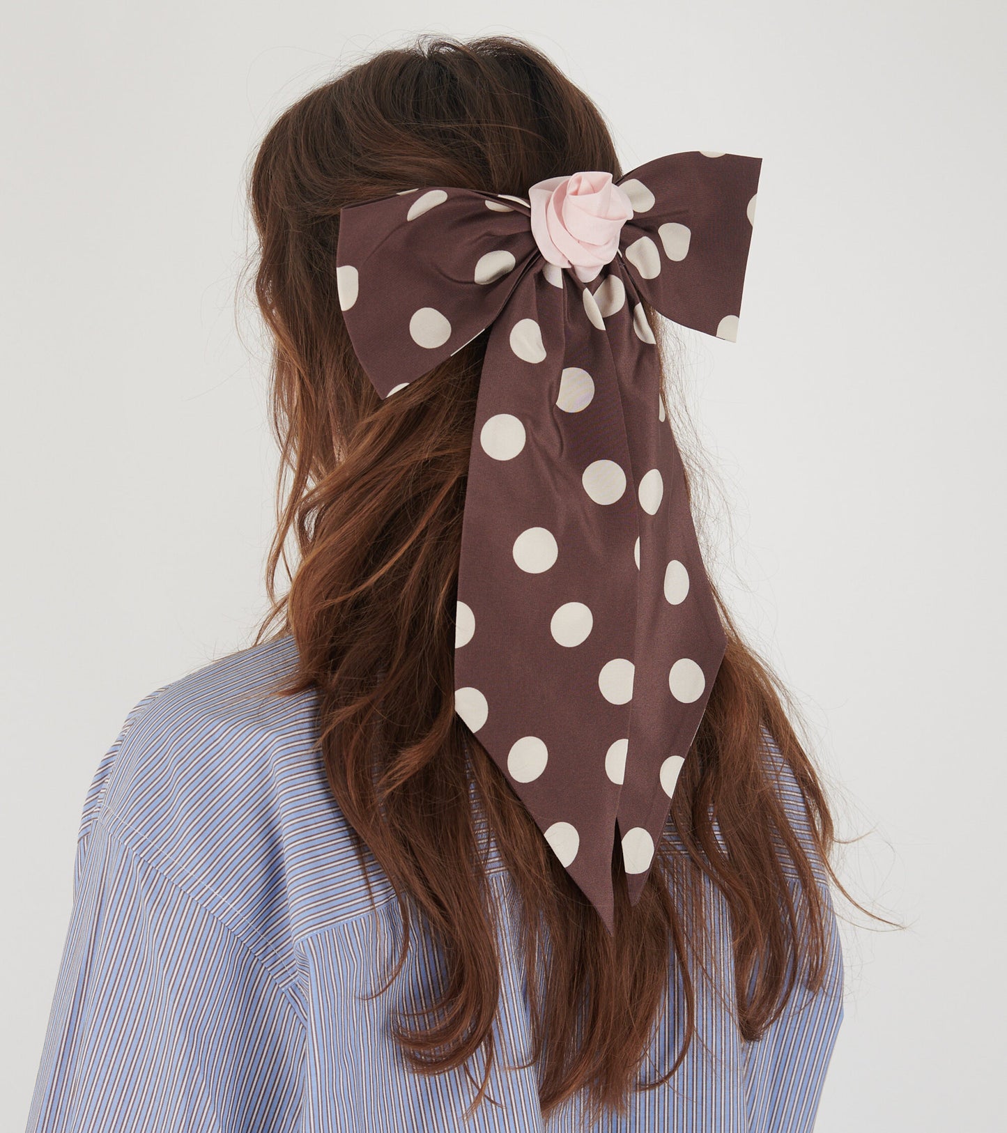 Caro Bow Brown w. Cream Dots