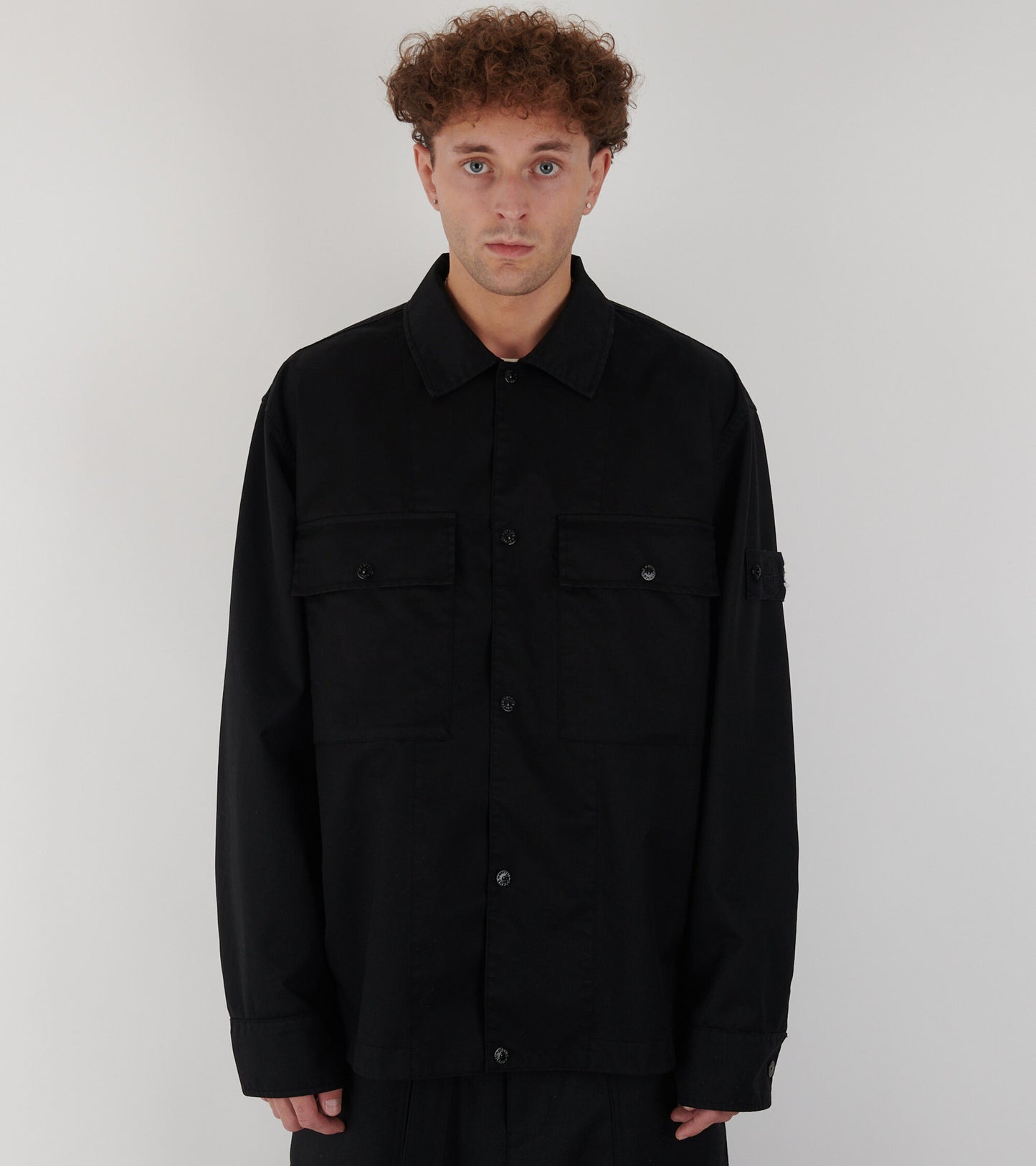 Ghost Performance Twill Wool Overshirt Black