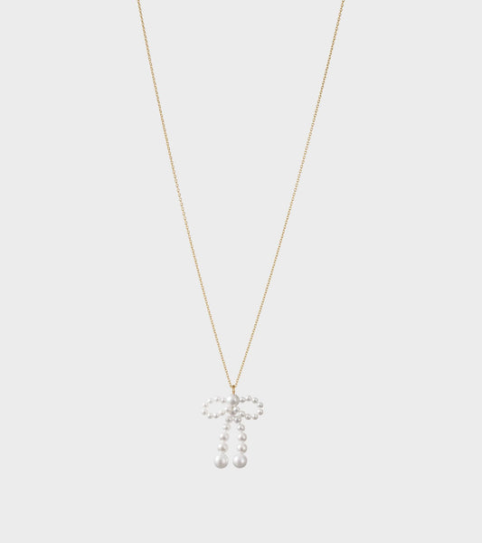 Bow Simple Necklace Gold
