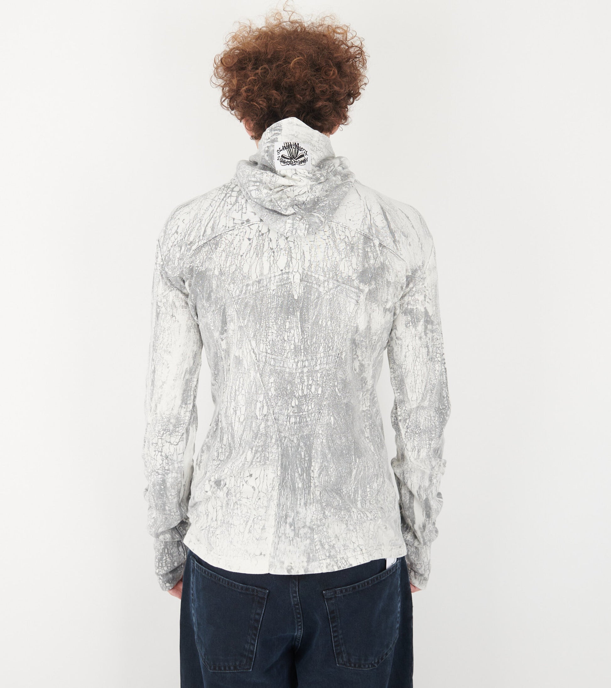 Zippered Dyed Sweater Faded Black