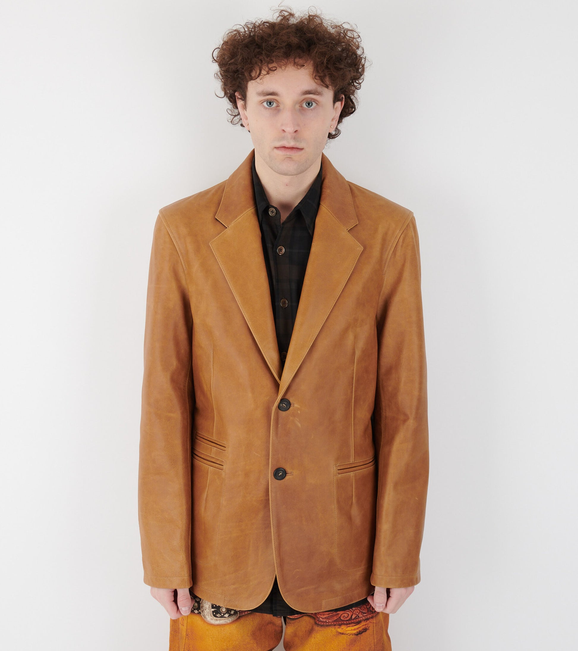 M Opening Blazer Burnt Sugar Leather