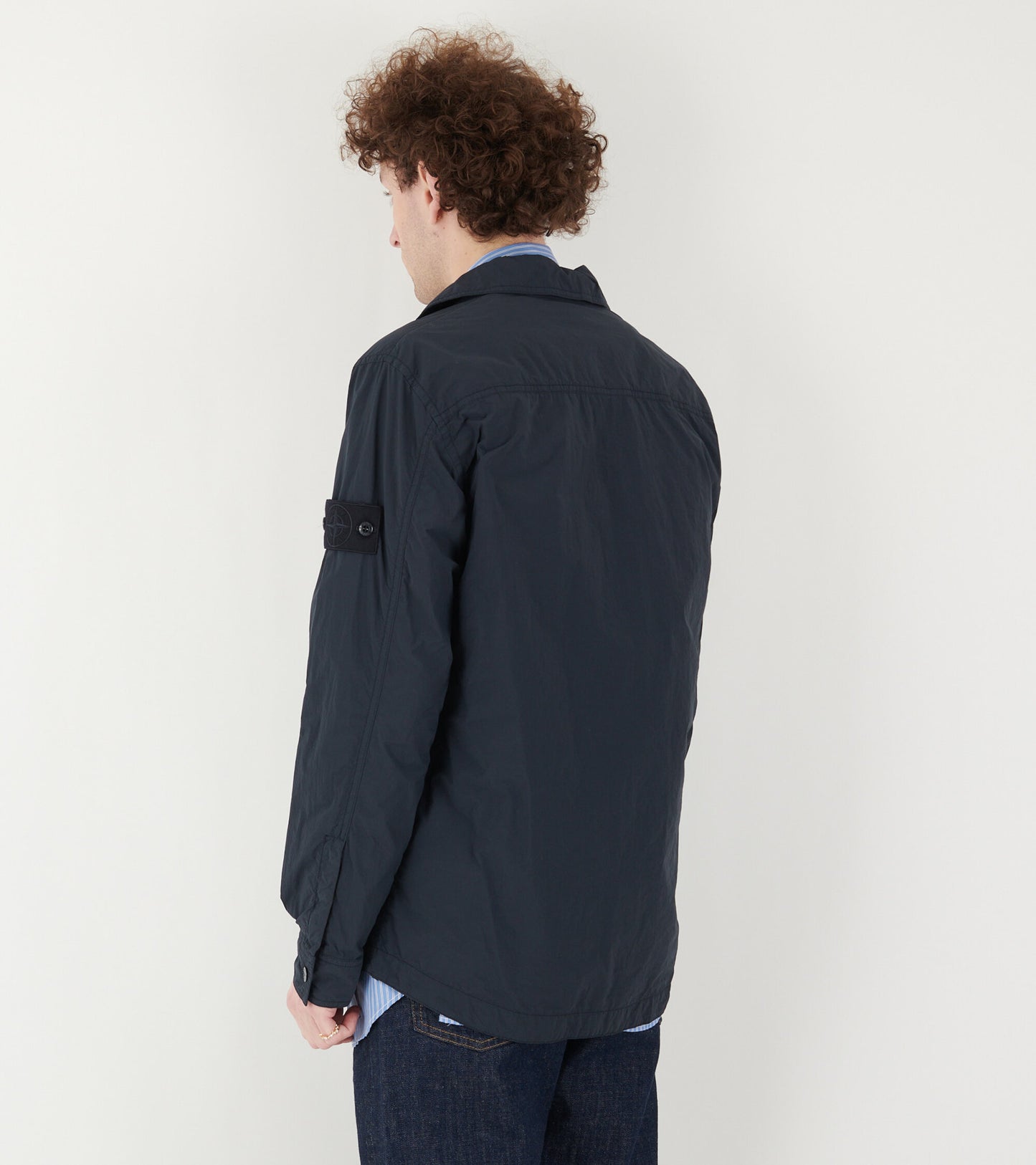 Ghost Nylon Crinkle Overshirt Navy