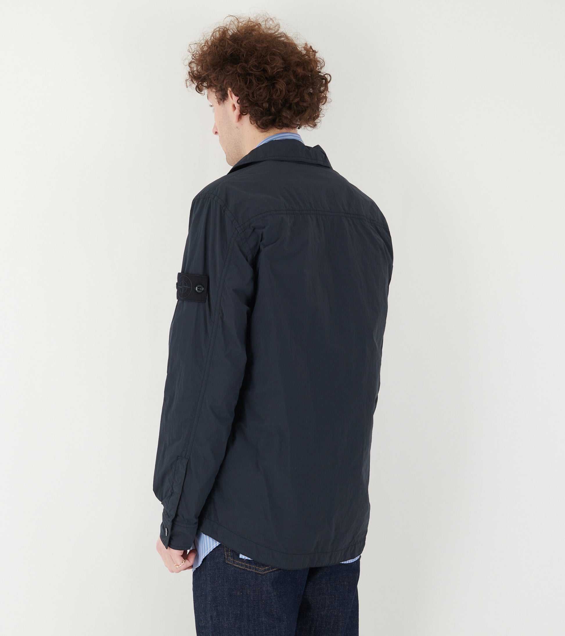 Ghost Nylon Crinkle Overshirt Navy