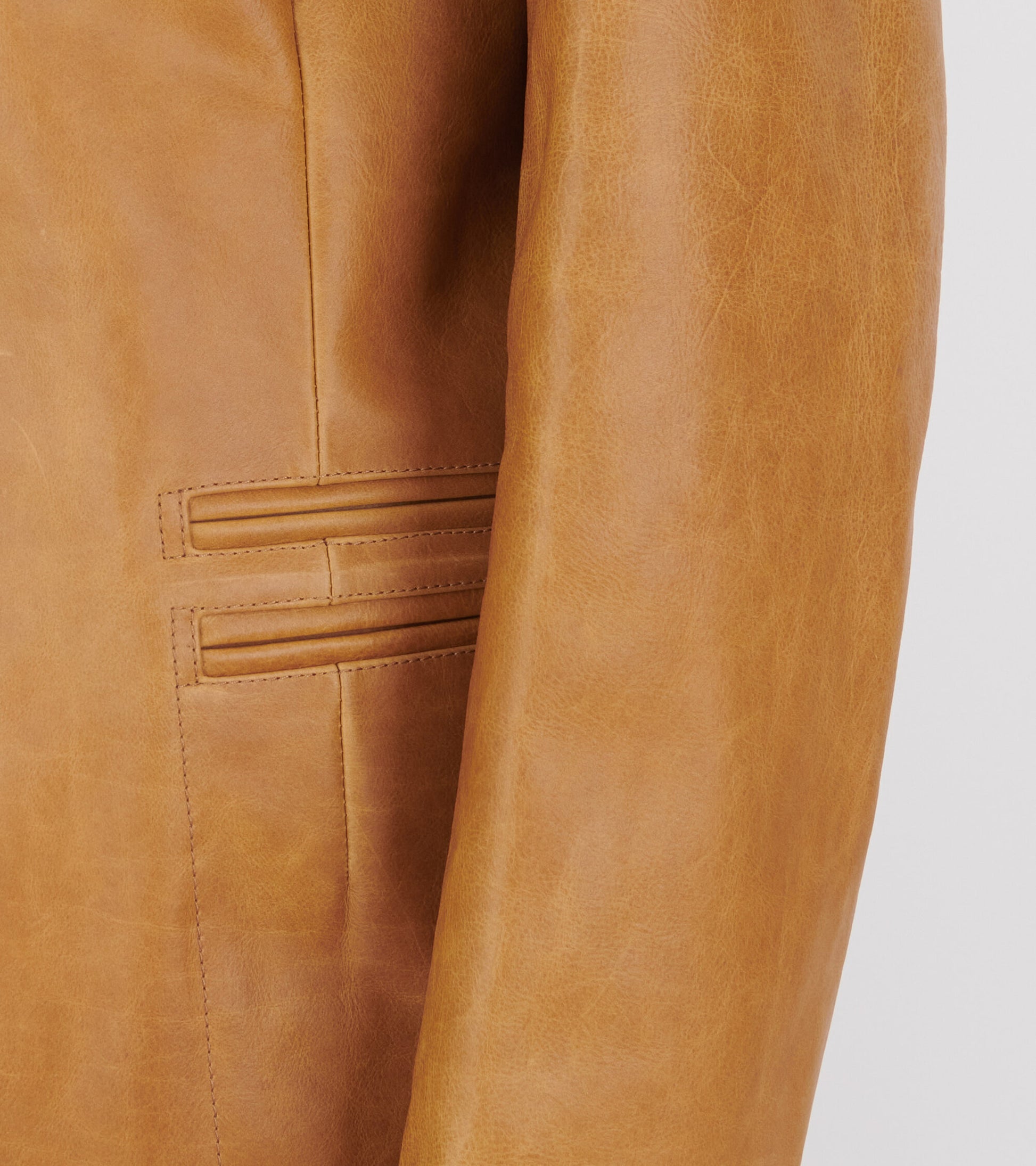 W Opening Blazer Burnt Sugar Leather