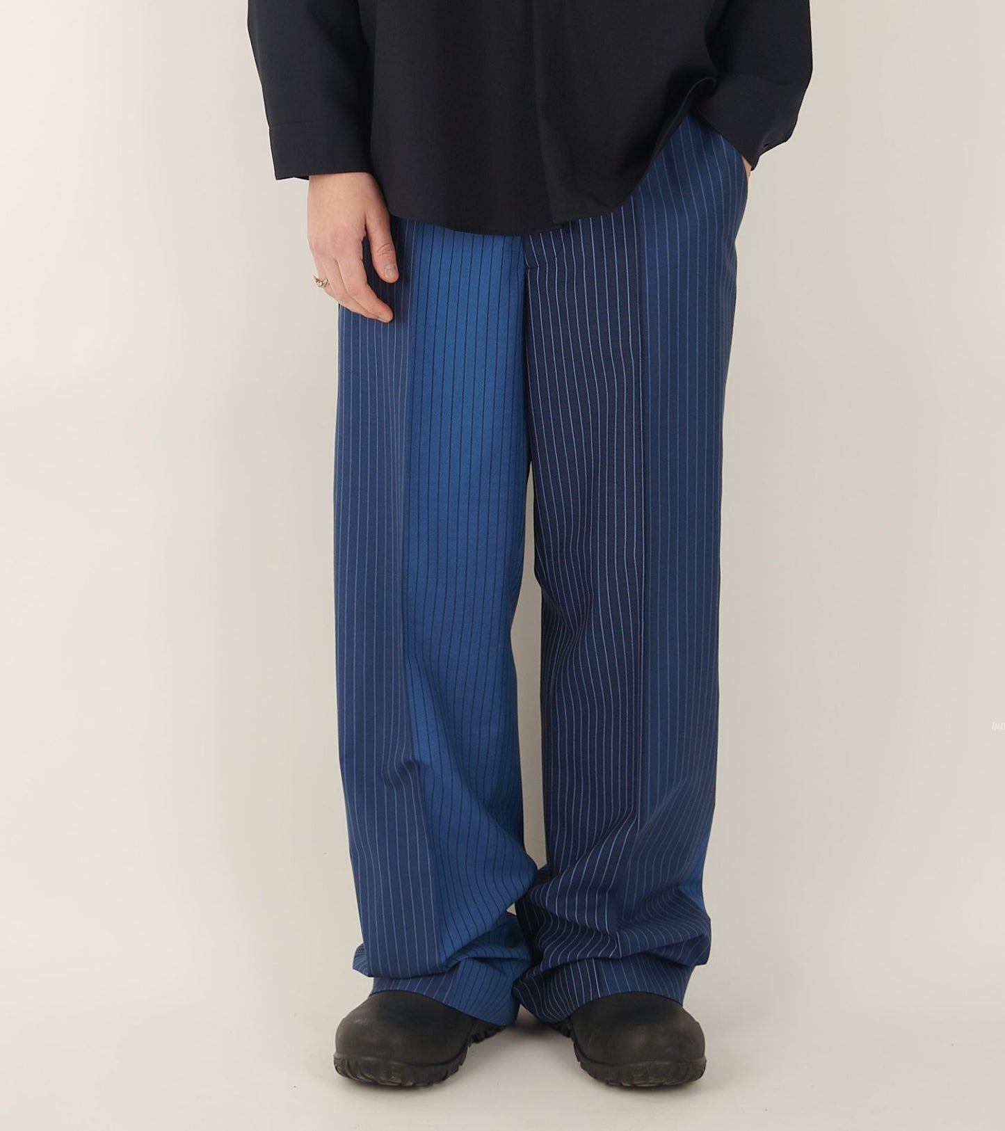 Degrade Pinstripe Wool Pants Blue Mix