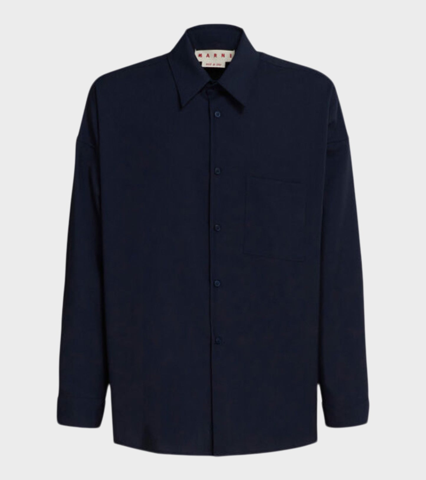 Tropical Wool Shirt Dark Navy