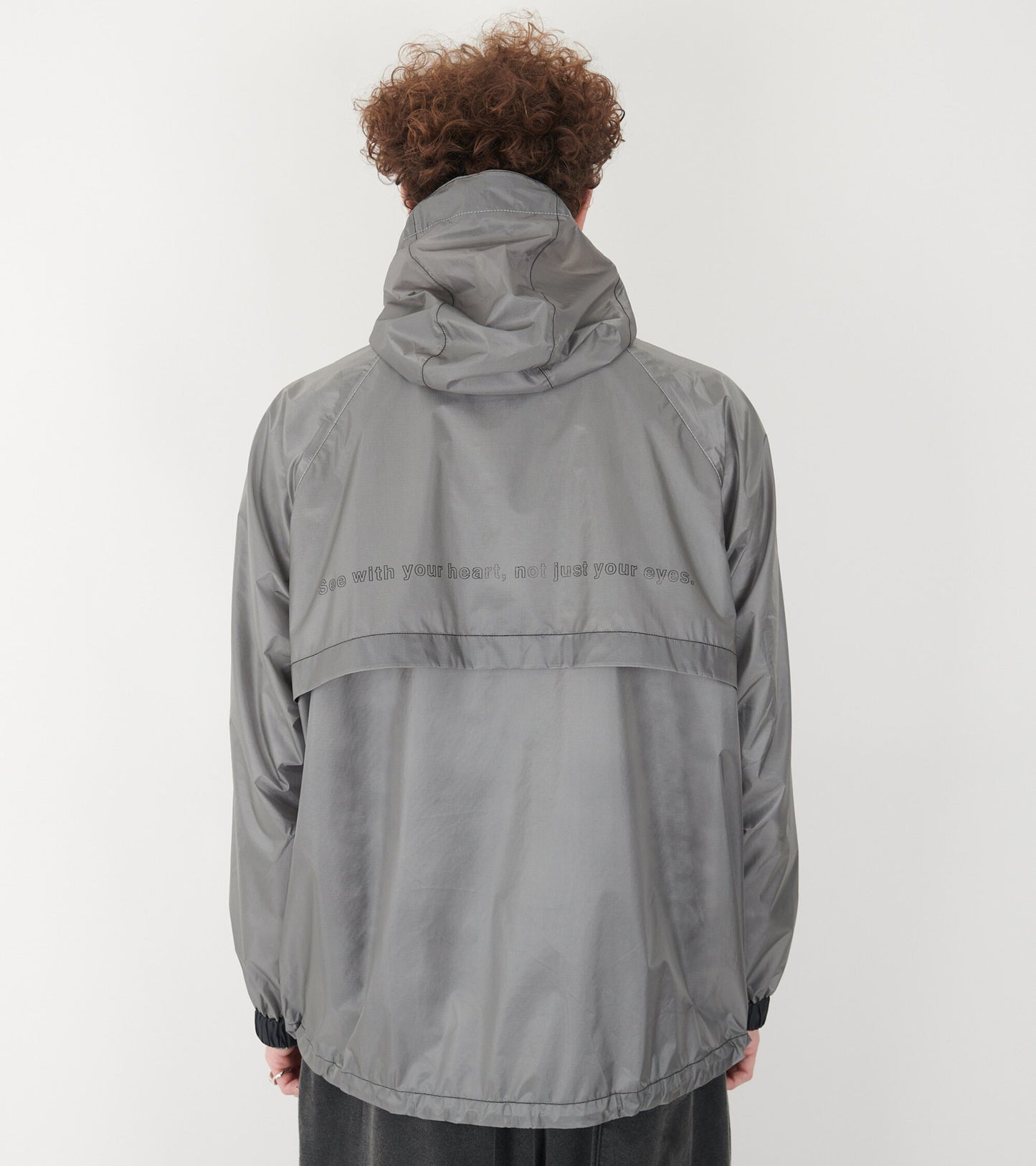 Sheer Loose Fitting Rain Jacket Grey