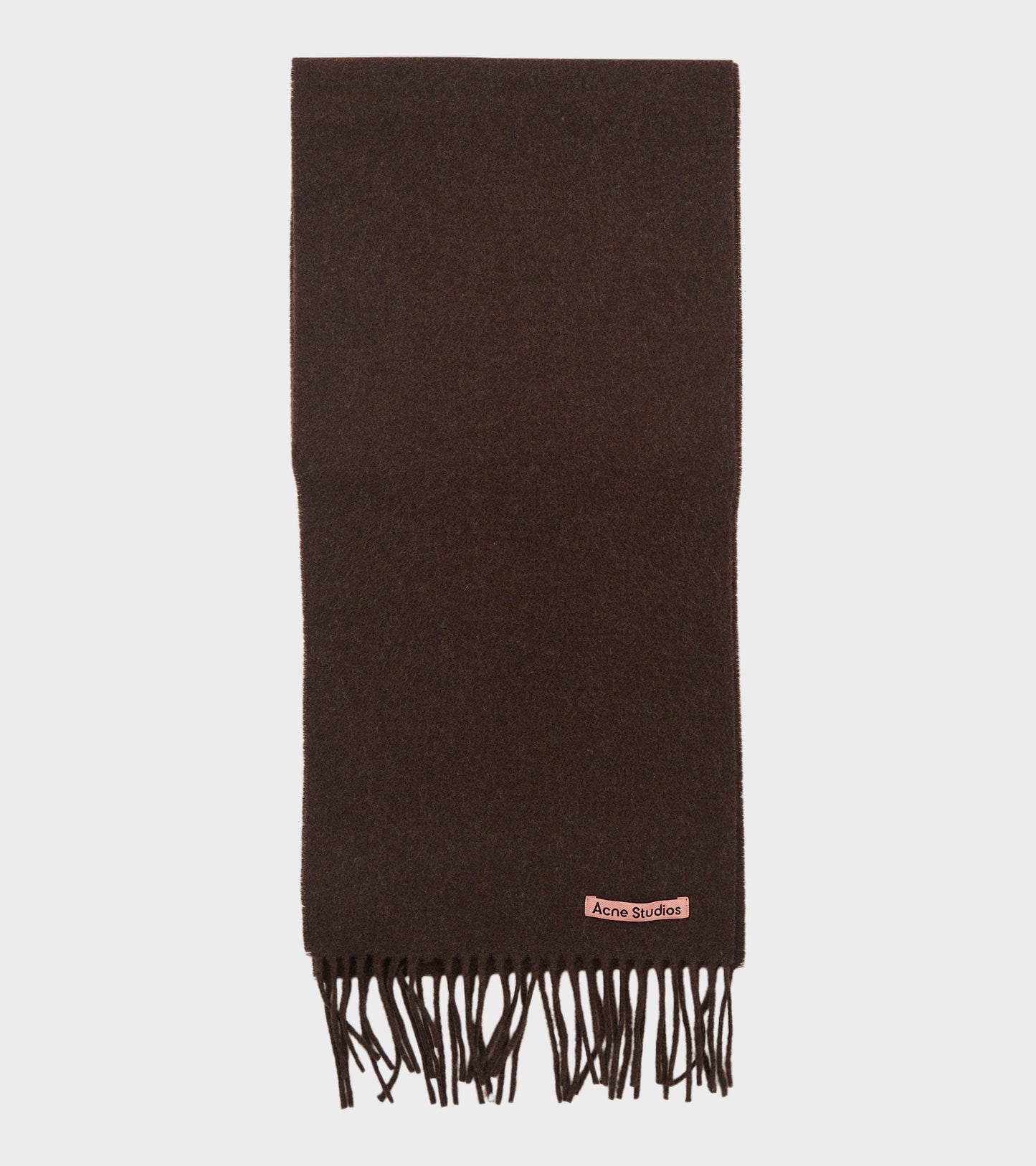 Skinny Fringed Scarf Brown Melange