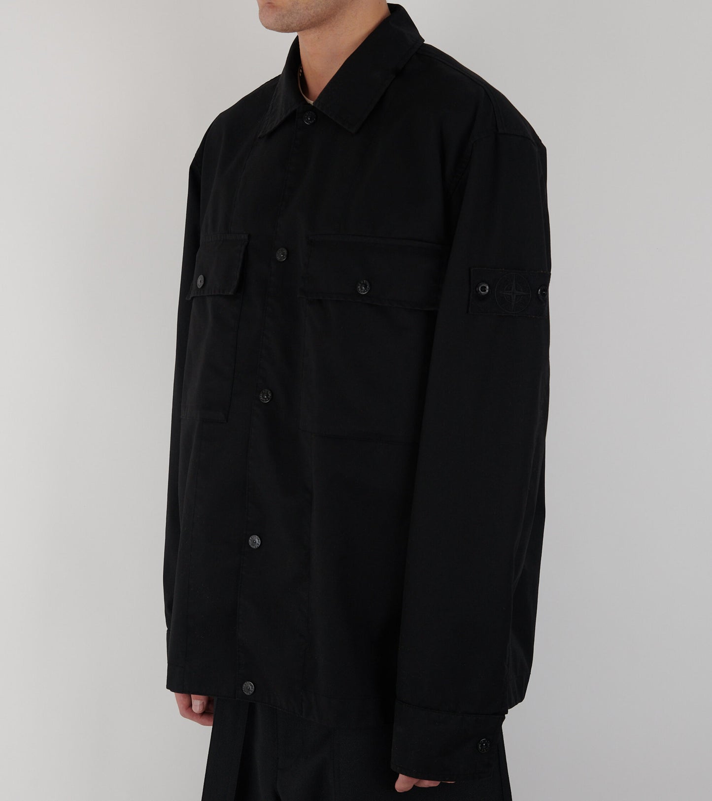 Ghost Performance Twill Wool Overshirt Black
