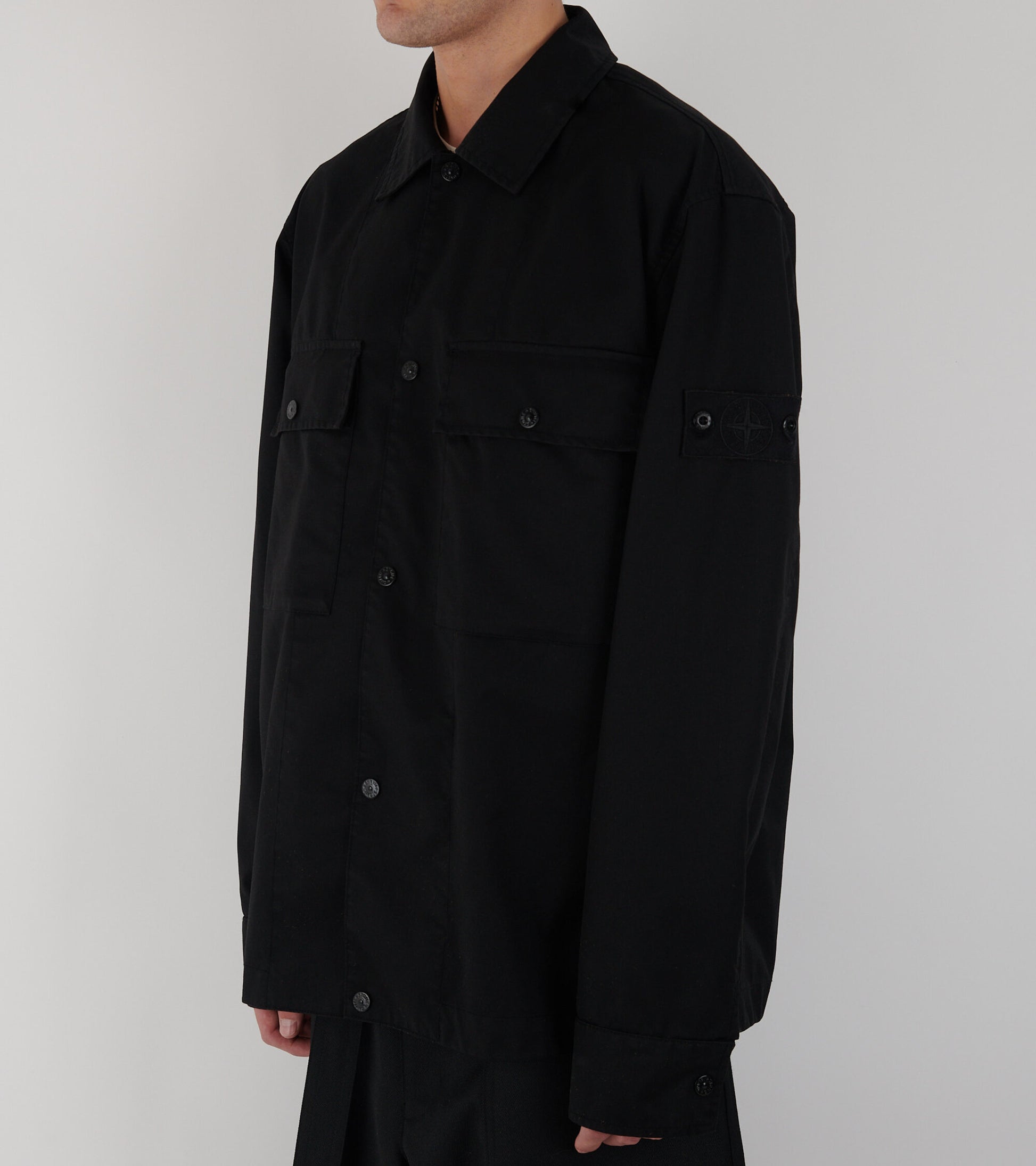 Ghost Performance Twill Wool Overshirt Black