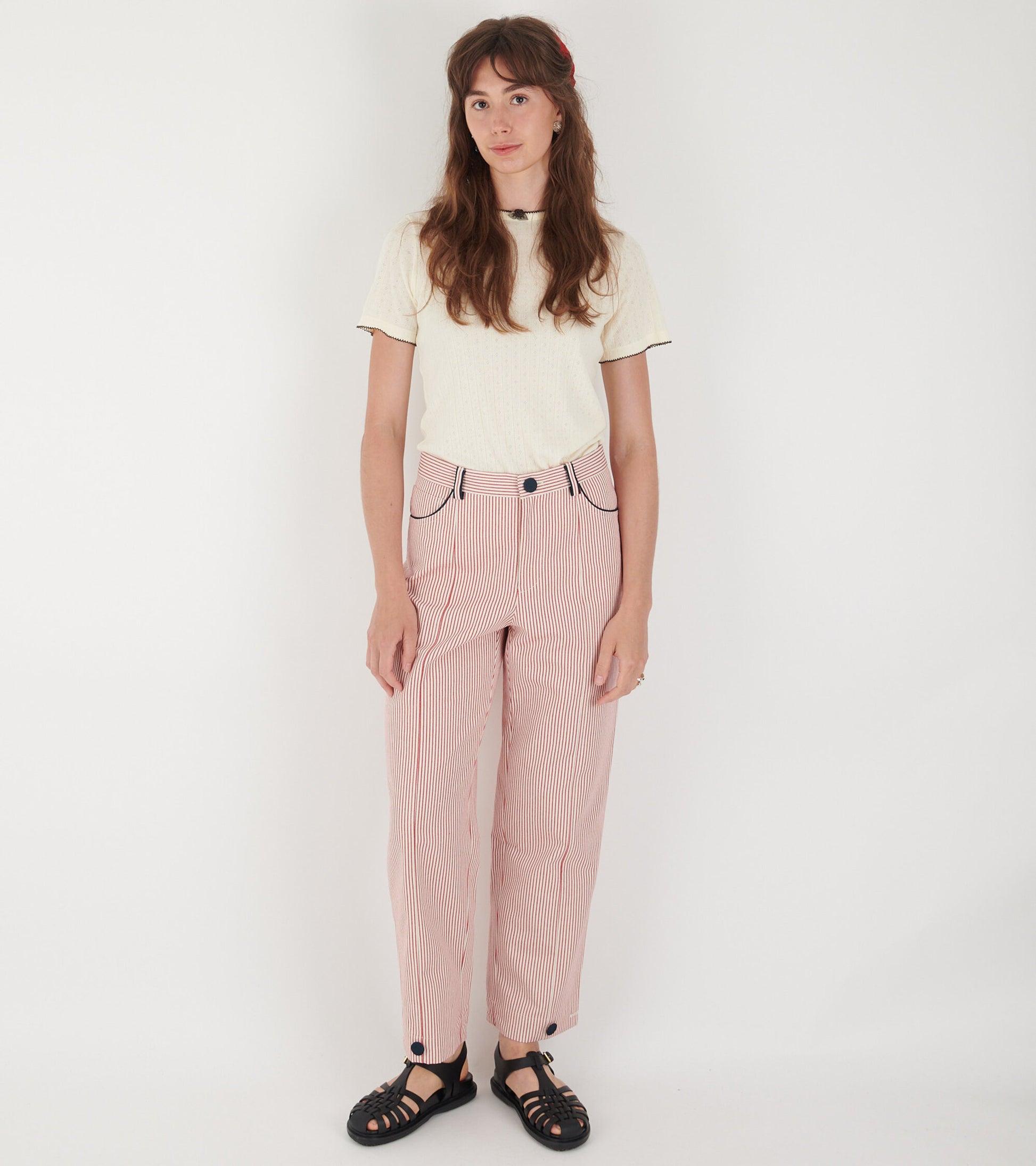 Emma Pants Red/White Stripe