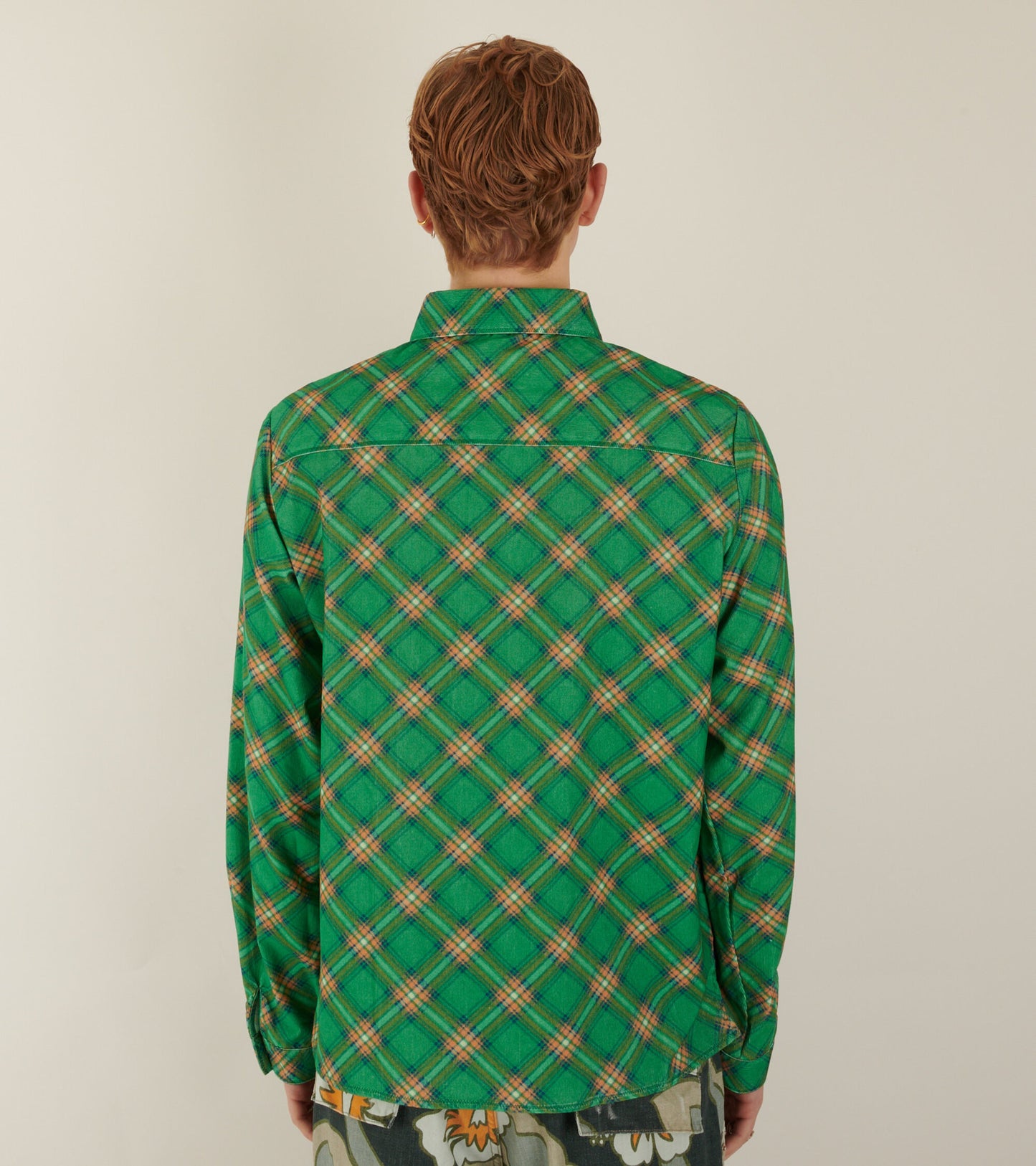 Corduroy Shirt Green Plaid