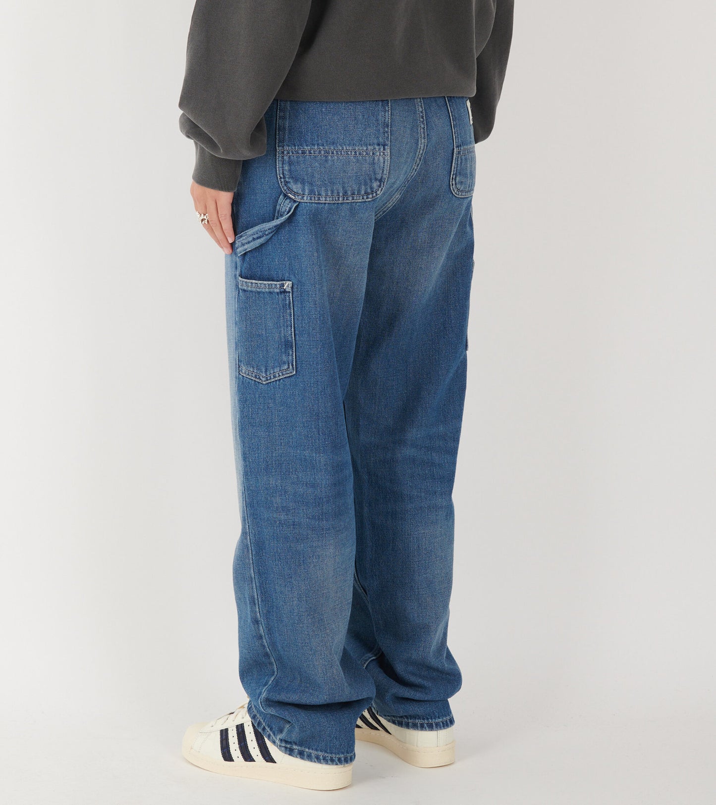 W Pierce Pant Straight Blue Dark Used Wash