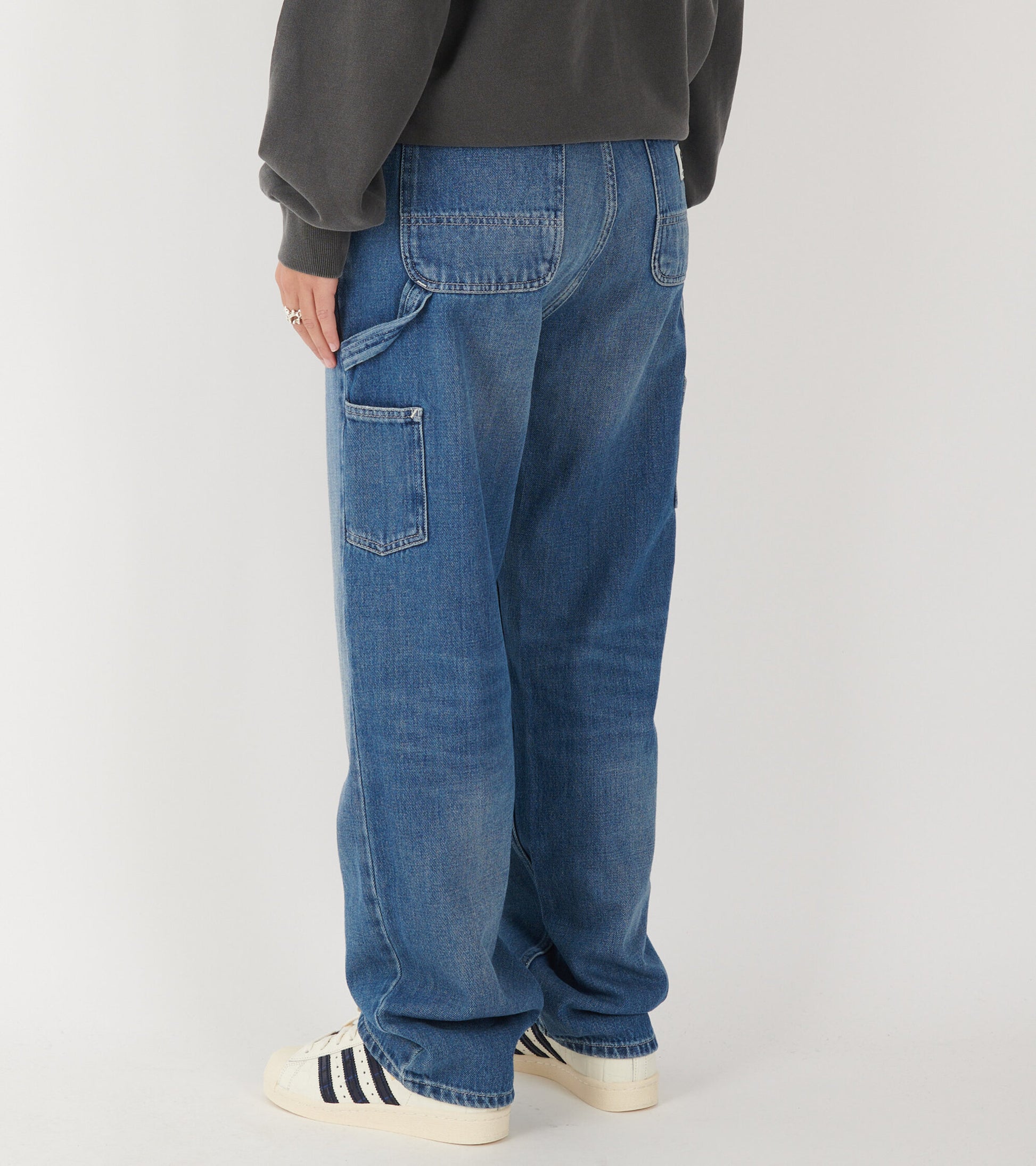 W Pierce Pant Straight Blue Dark Used Wash
