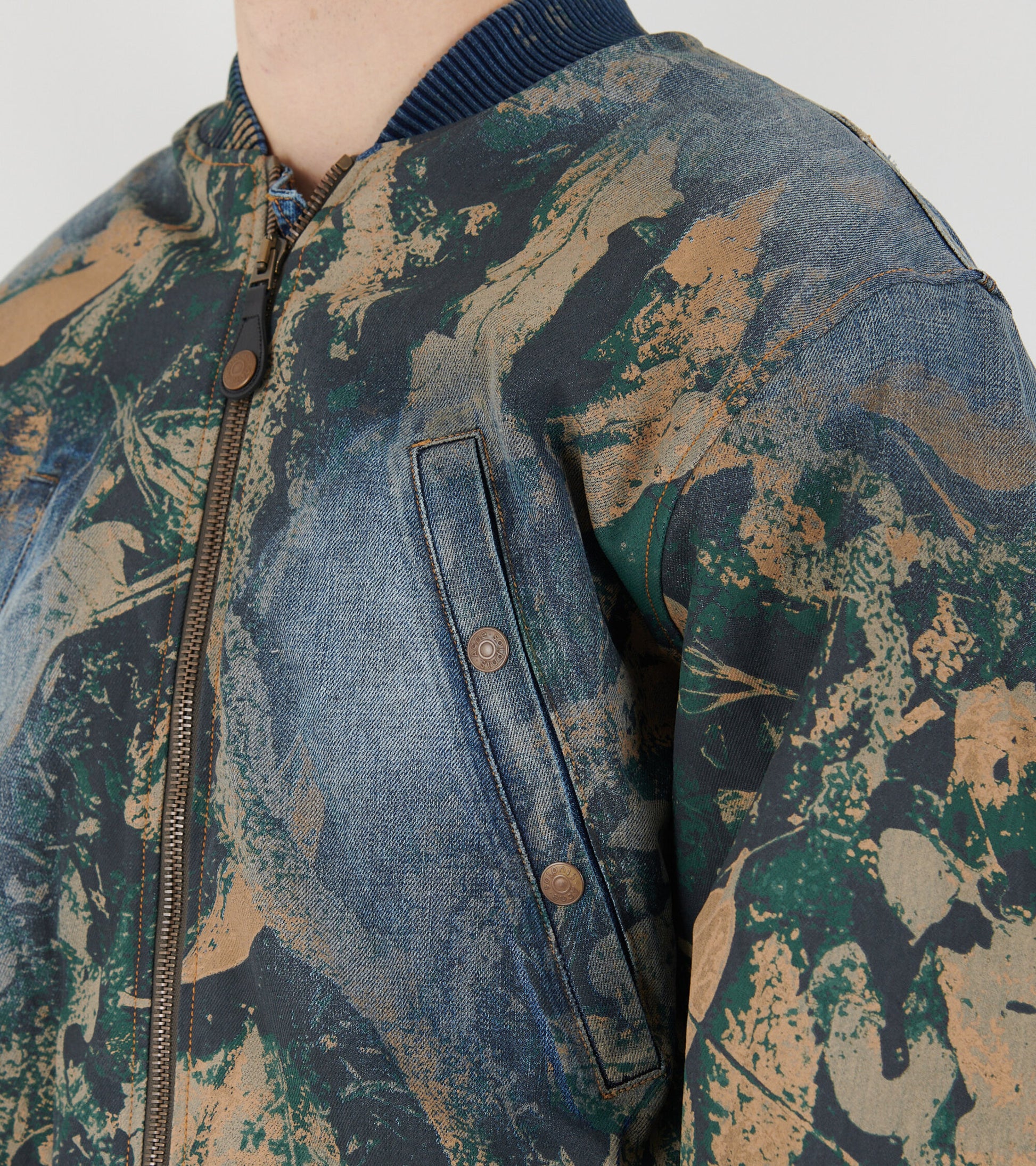 Denim Bomber Jacket Brown