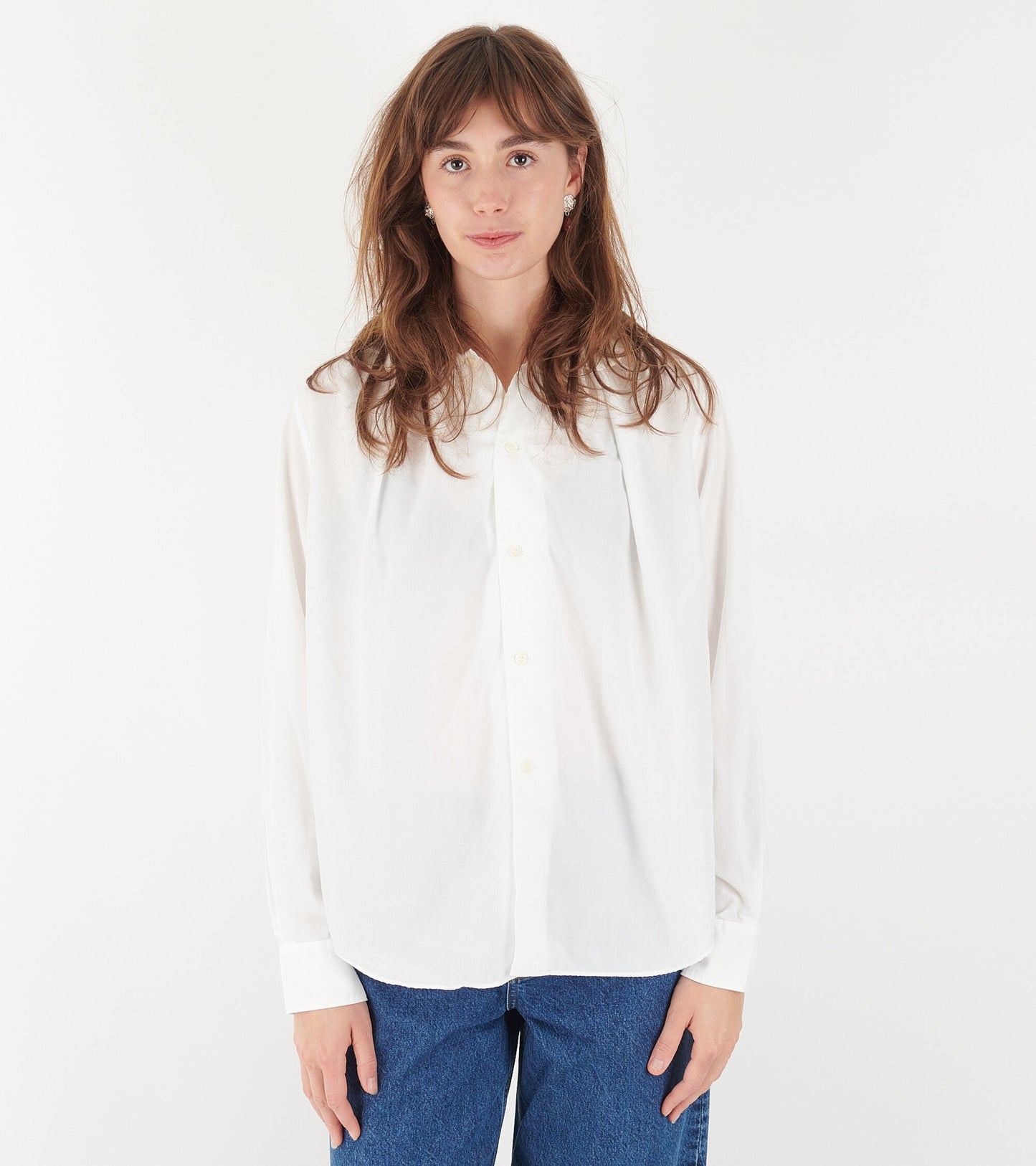 Round Collar Shirt White