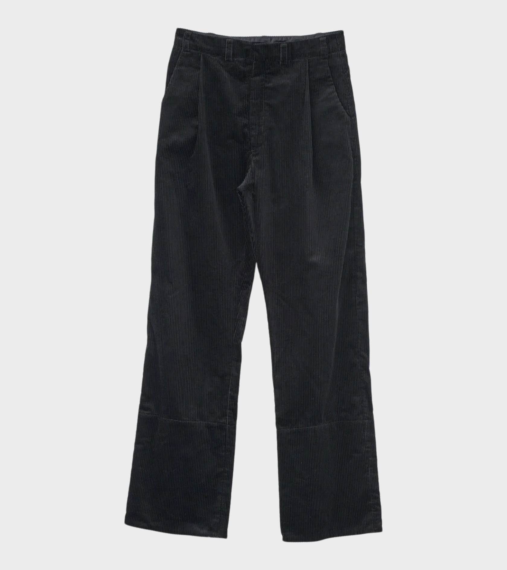 Corduroy Box Trousers Black