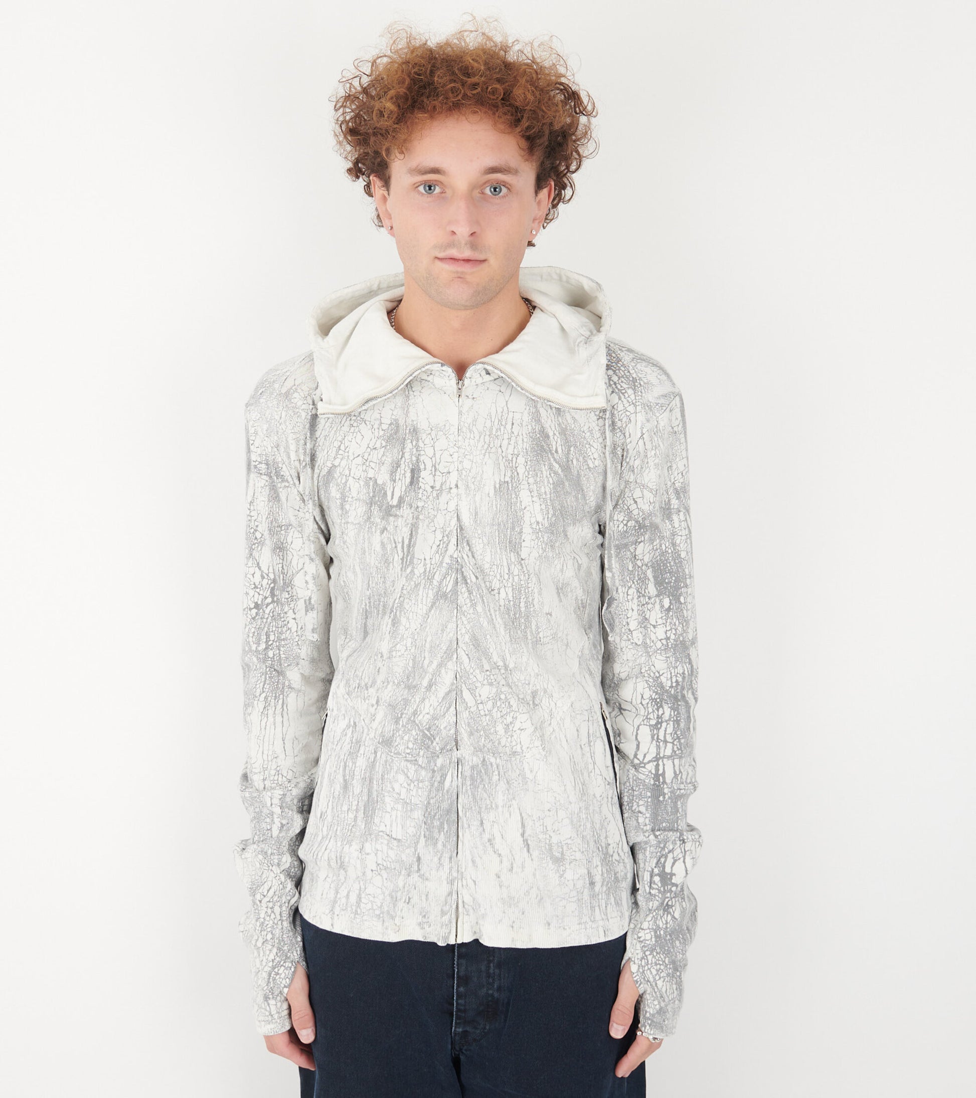 Zippered Dyed Sweater Faded Black