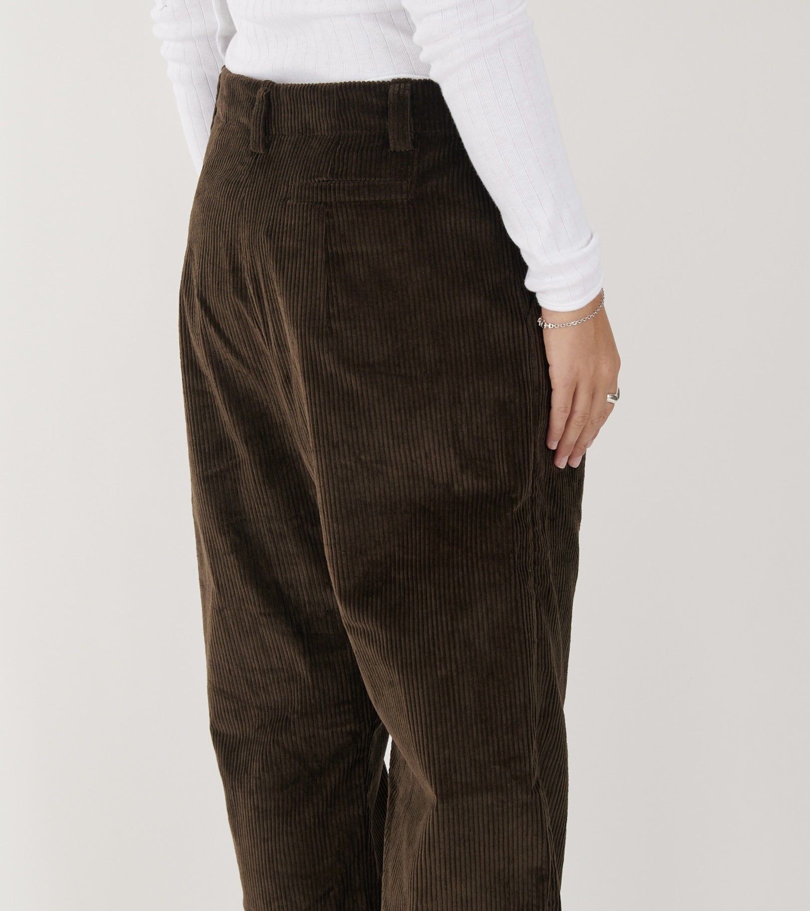 Corduroy Box Trousers Brown