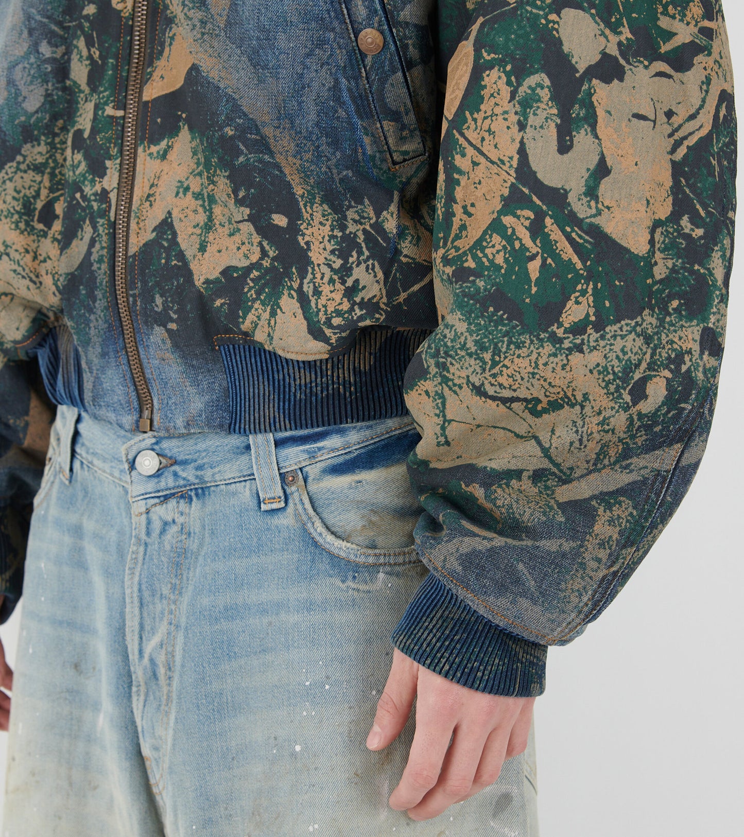 Denim Bomber Jacket Brown