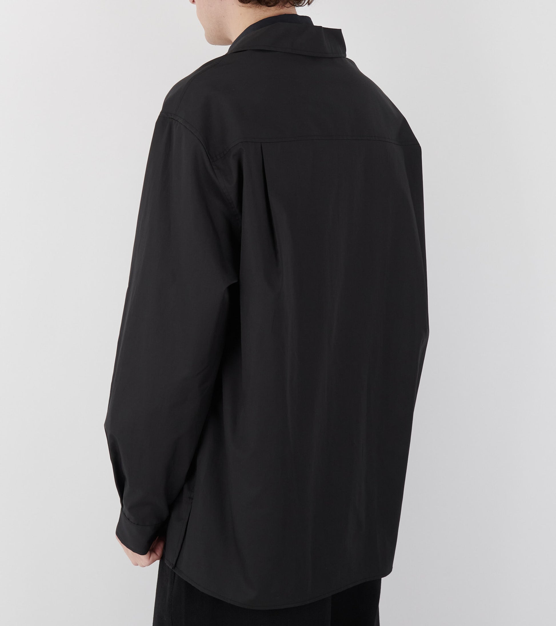 Open Collar Shirt Black