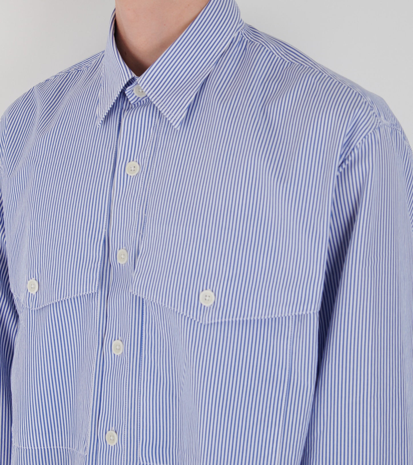 X dr. Adams Note Shirt Blue Stripe