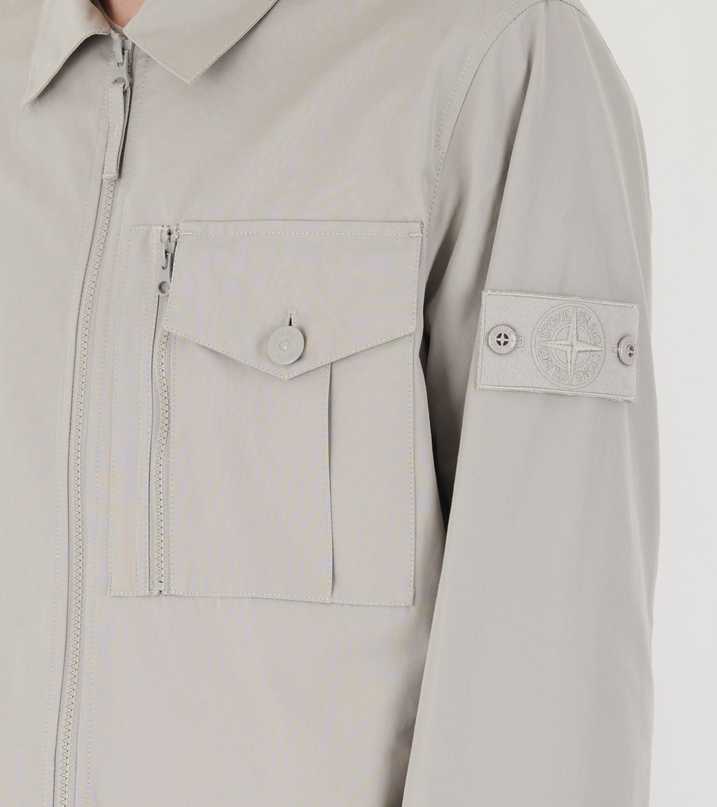 Ghost Cotton Zip Overshirt Grey